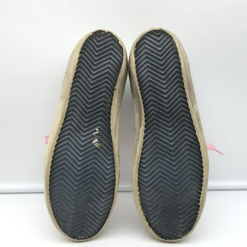 Golden Goose Superstar Sneakers White Ostrich-Embossed Leather Size 38