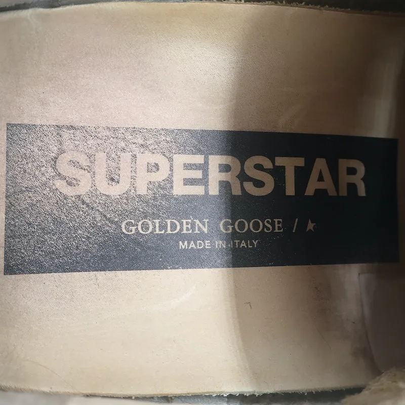 Golden Goose Superstar Sneakers with Leopard Heel Tab White Leather Size 39