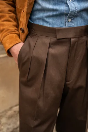 Grant Brown Cotton Trousers