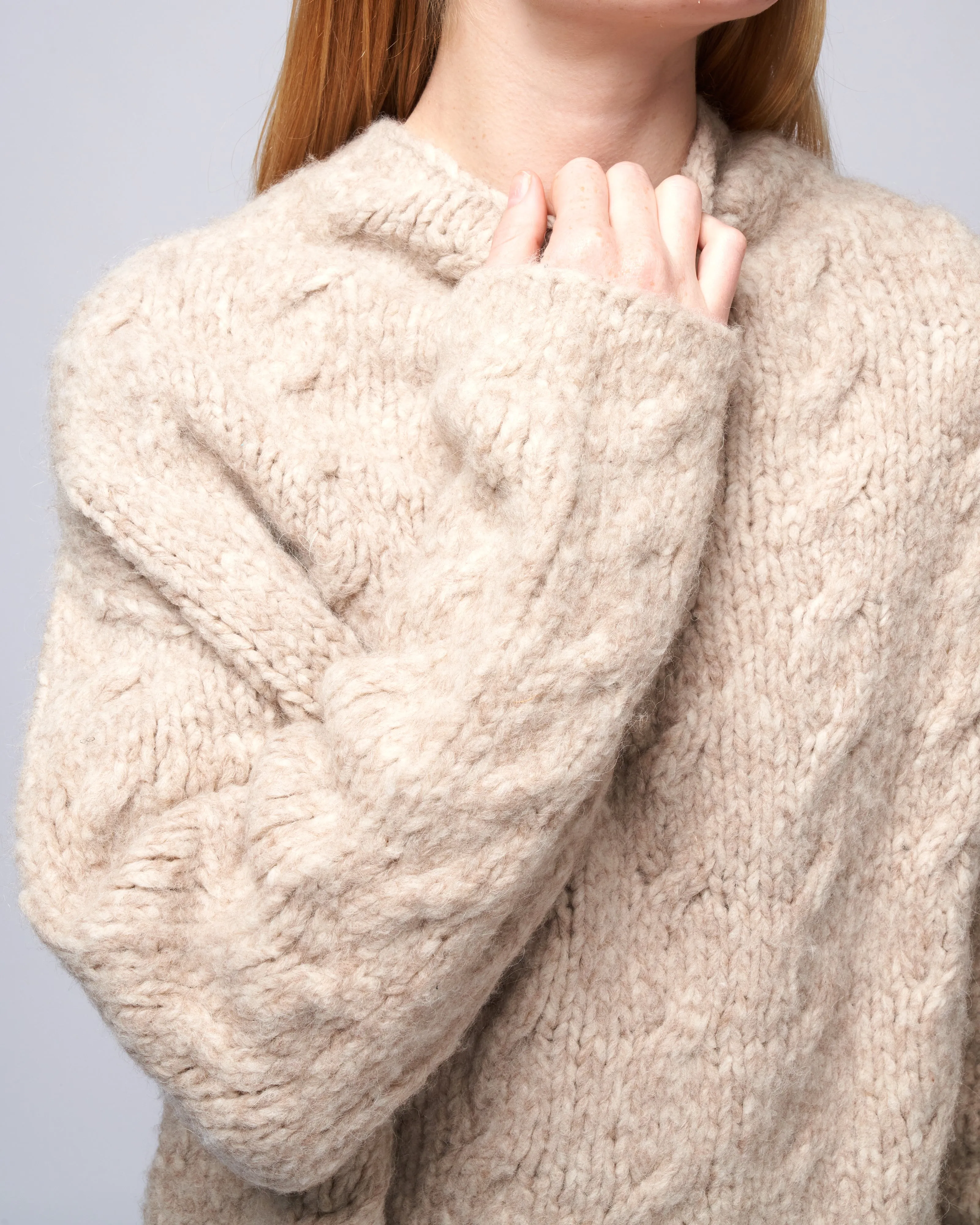handknit cable pullover - aspen