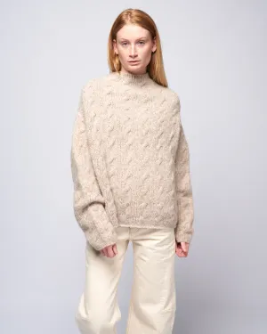 handknit cable pullover - aspen