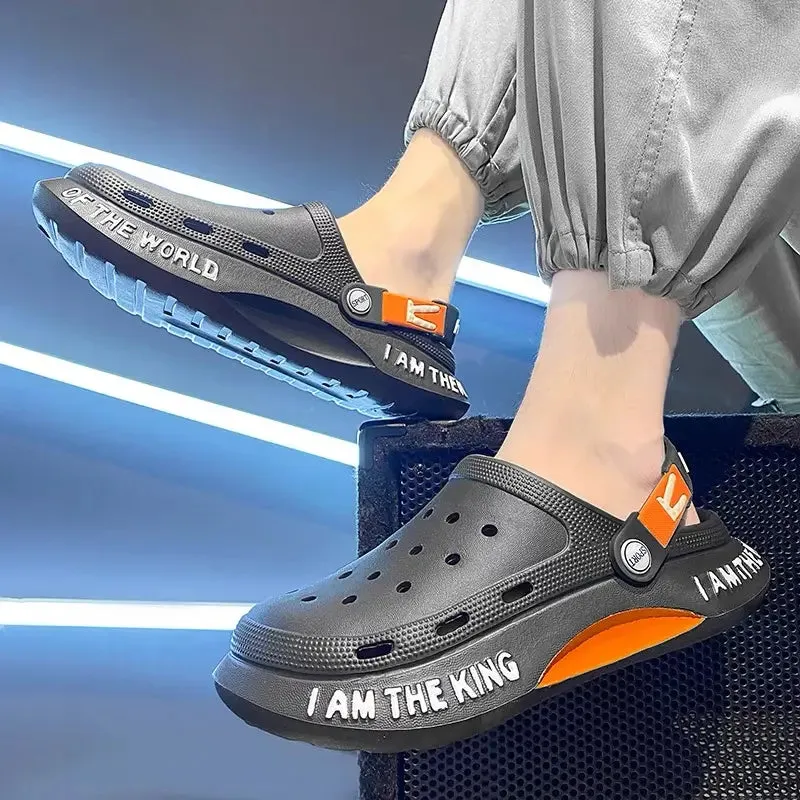 High Quality New Fashion Designer Printed Casual Clogs Footwear Custom Wooden Men's Clogs Shoes