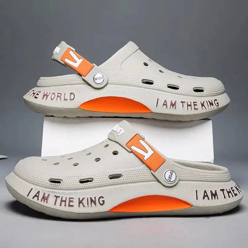 High Quality New Fashion Designer Printed Casual Clogs Footwear Custom Wooden Men's Clogs Shoes