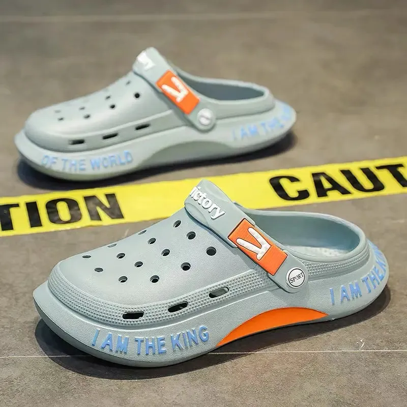 High Quality New Fashion Designer Printed Casual Clogs Footwear Custom Wooden Men's Clogs Shoes