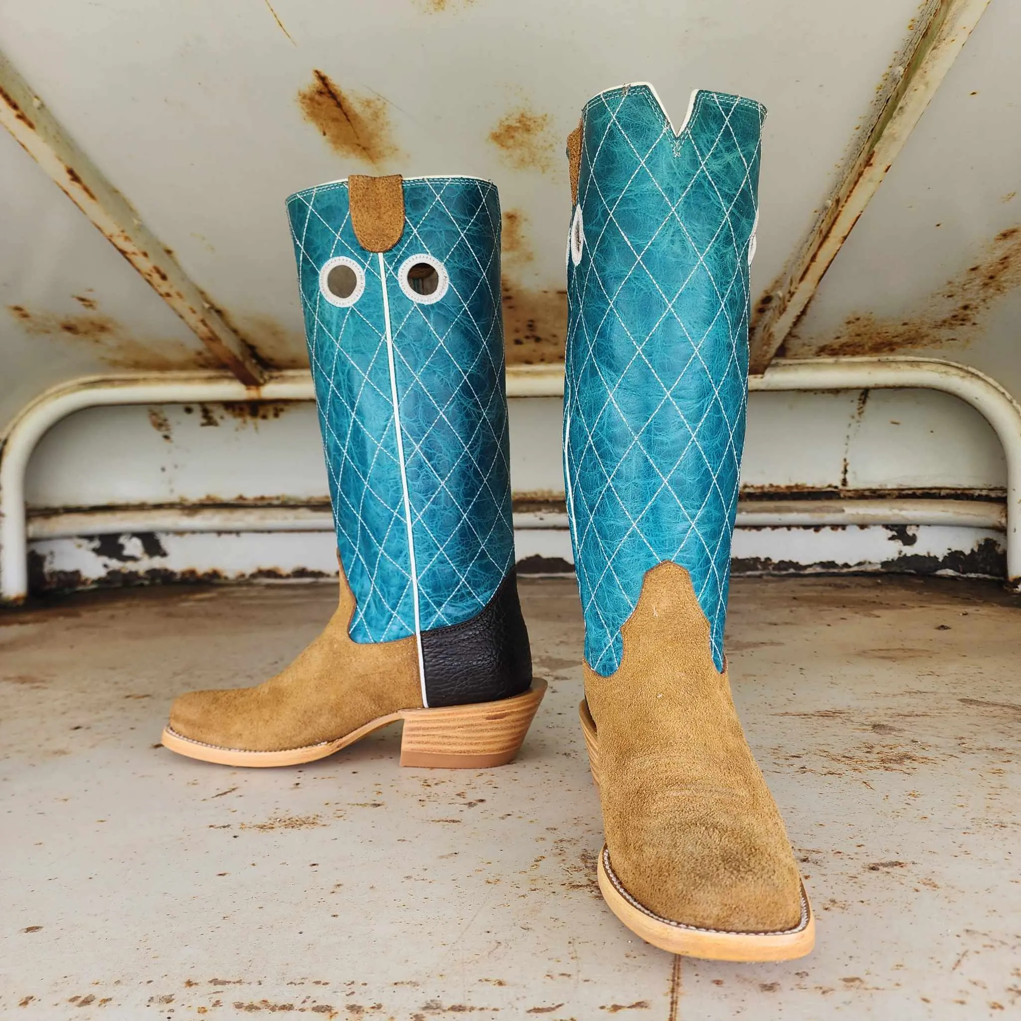 Hondo Picosa Creek Exclusive Maple Roughout w/Turquoise  - The Dalhart Boot