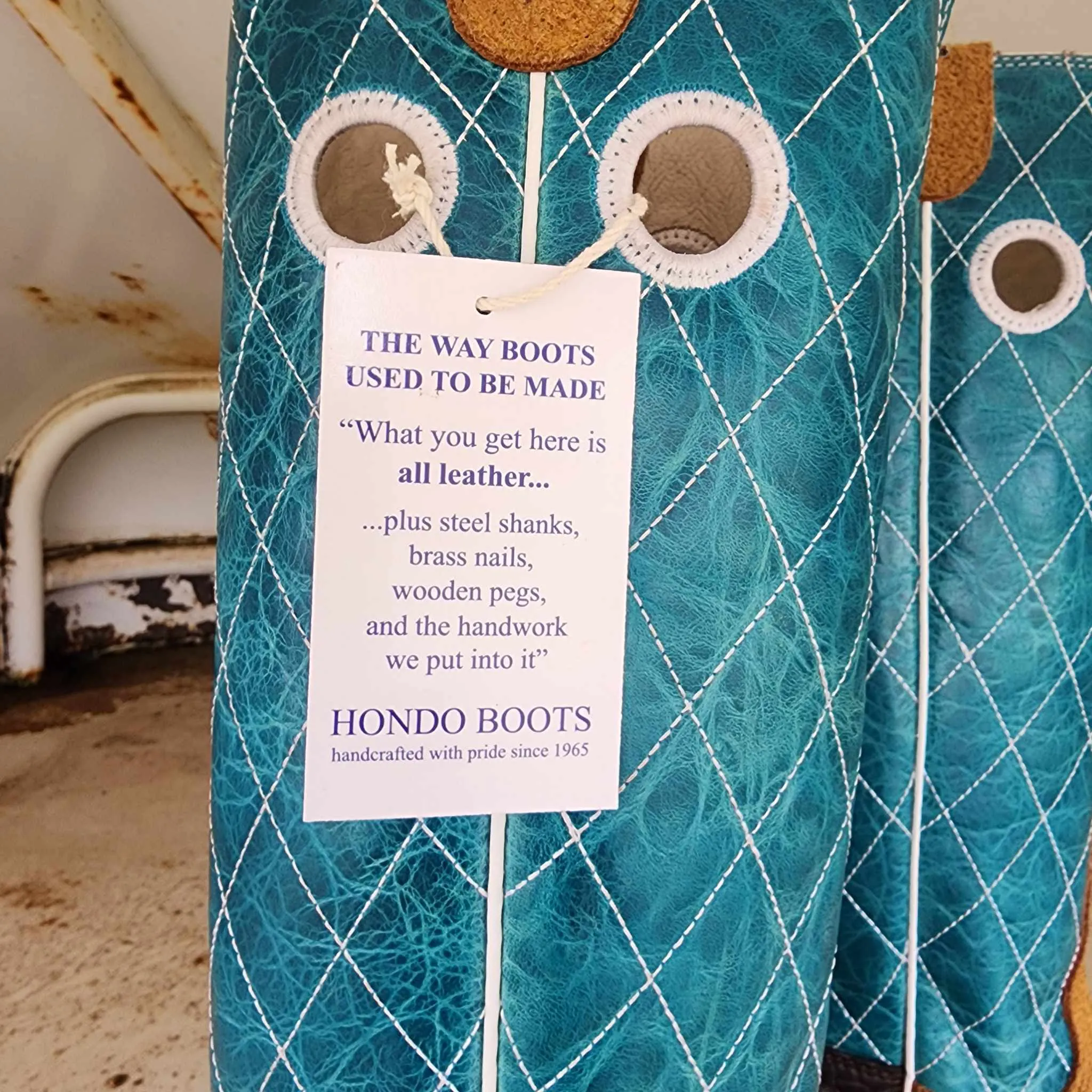 Hondo Picosa Creek Exclusive Maple Roughout w/Turquoise  - The Dalhart Boot