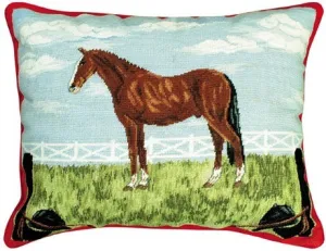 Horse & Tack 16x20 Needlepoint Pillow