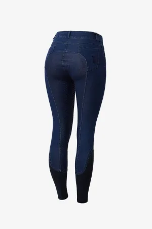 Horze Delia Ladies Denim Breeches Denim Blue