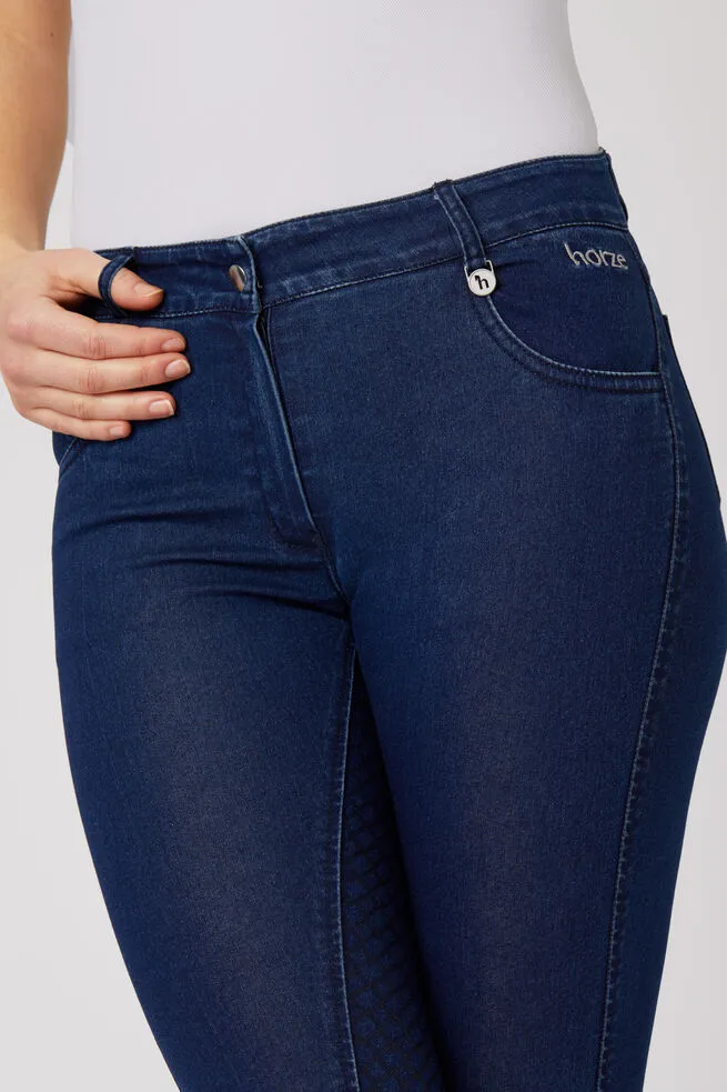 Horze Delia Ladies Denim Breeches Denim Blue