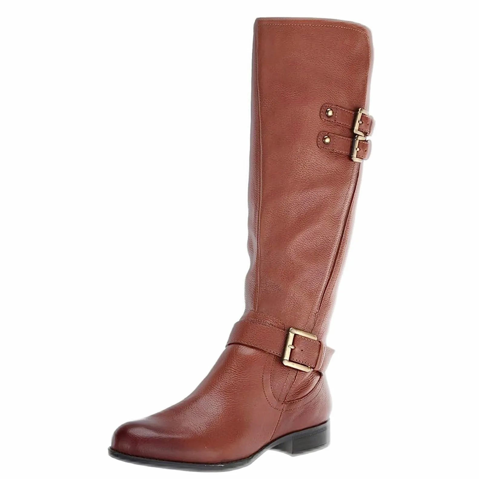 JESSIE Women's Leather Mid Calf High Shaft Riding Boots