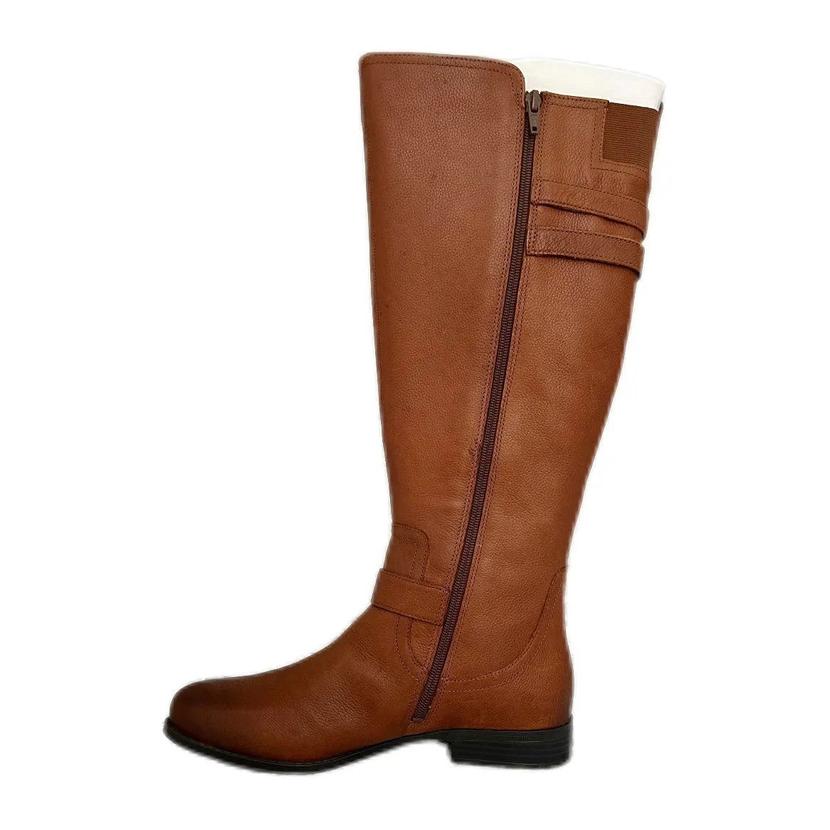 JESSIE Women's Leather Mid Calf High Shaft Riding Boots