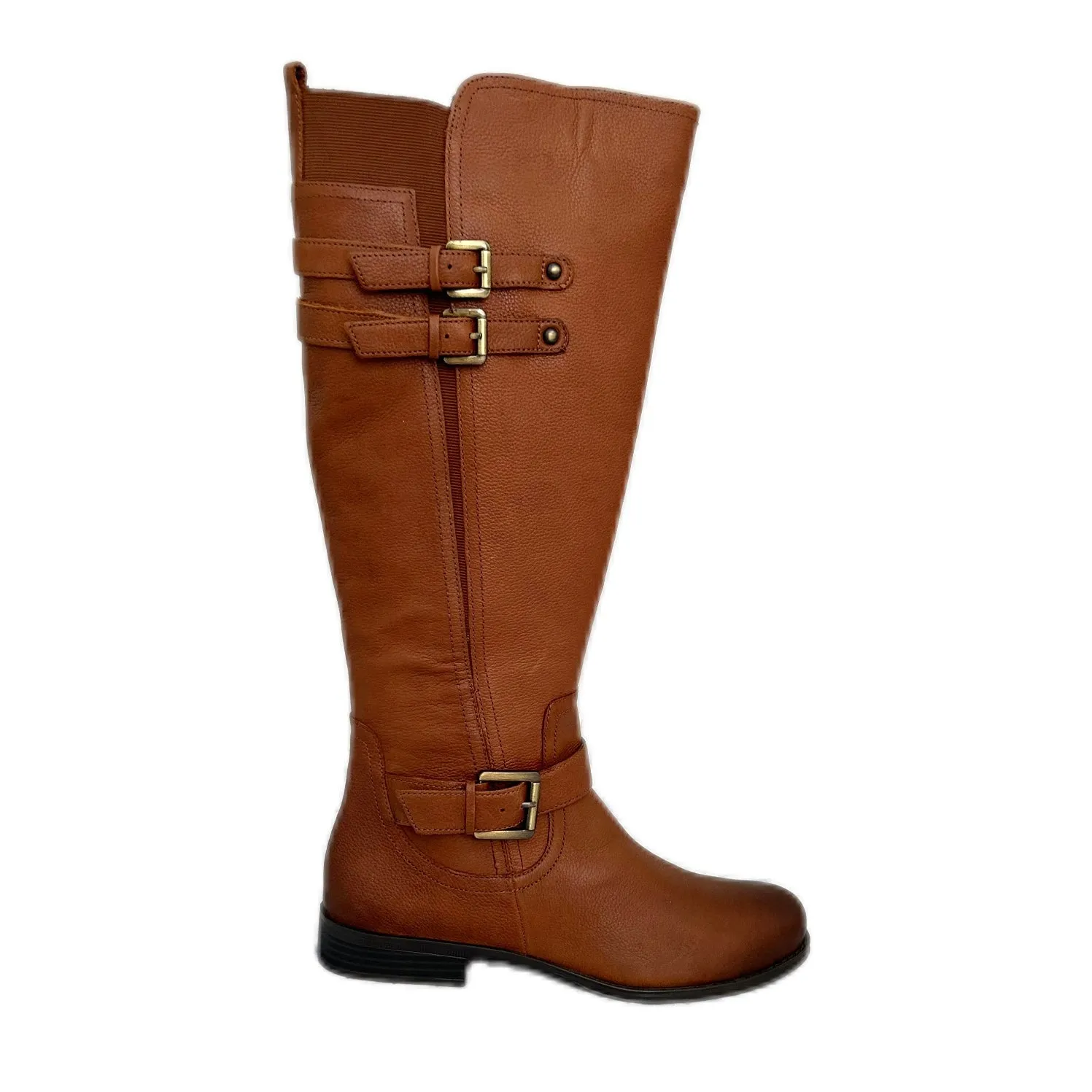 JESSIE Women's Leather Mid Calf High Shaft Riding Boots