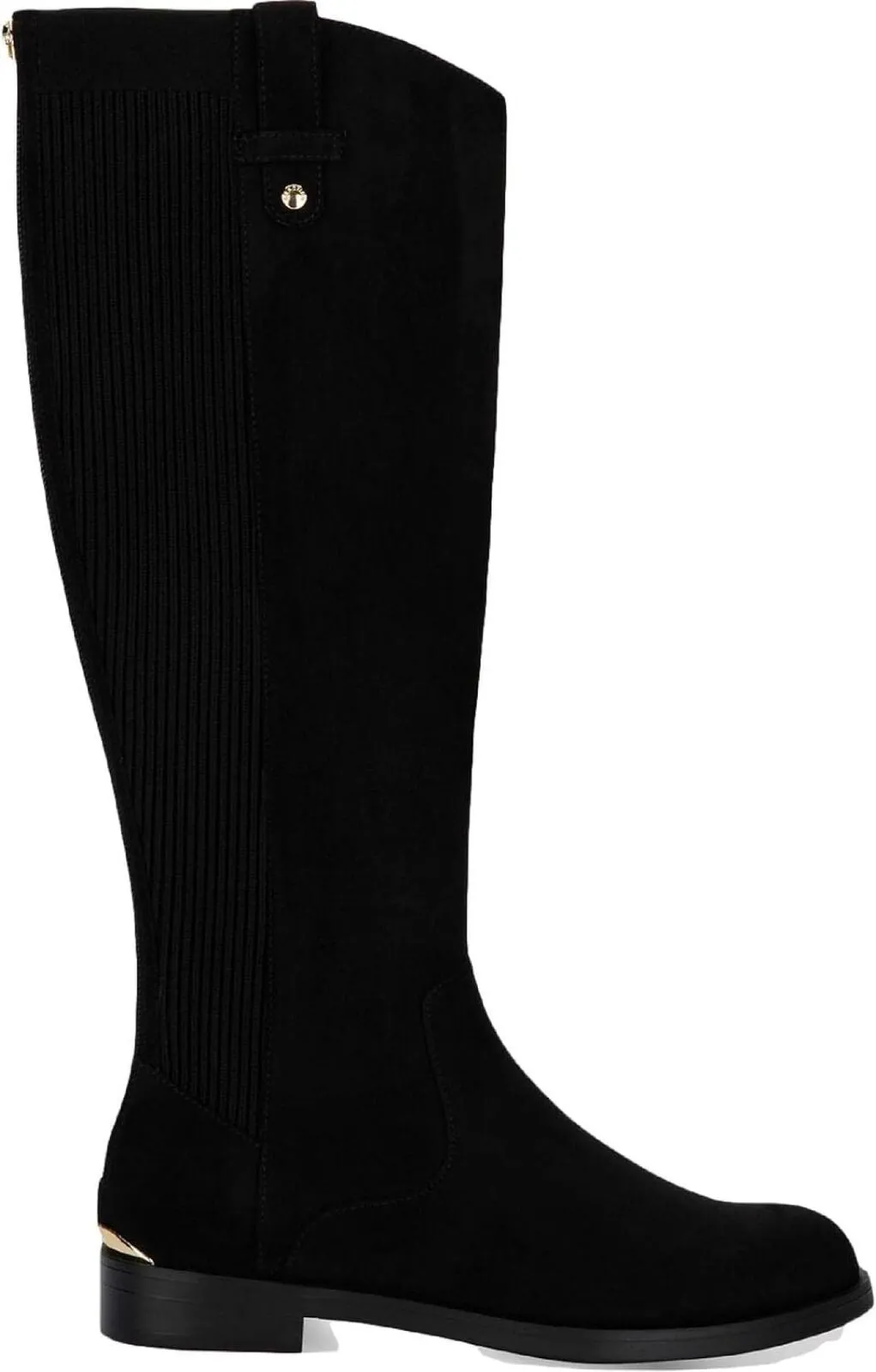 Kenneth Cole Wind Stretch Fashion Riding Boots with Stretch Back Black 7.5M