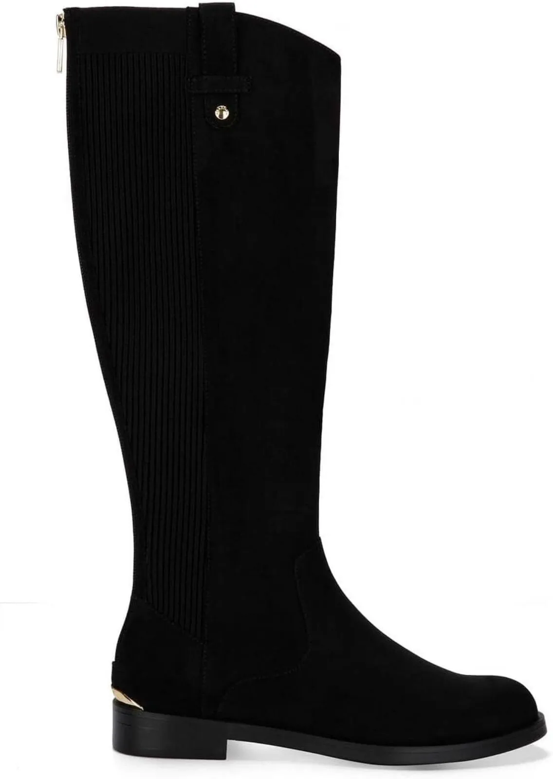 Kenneth Cole Wind Stretch Fashion Riding Boots with Stretch Back Black 7.5M