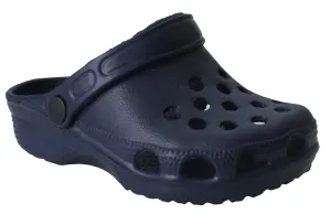Kids Navy Clogs Lightweight EVA Breathable Boys Slip On Adjustable Garden Beach Pool Slides Sandals