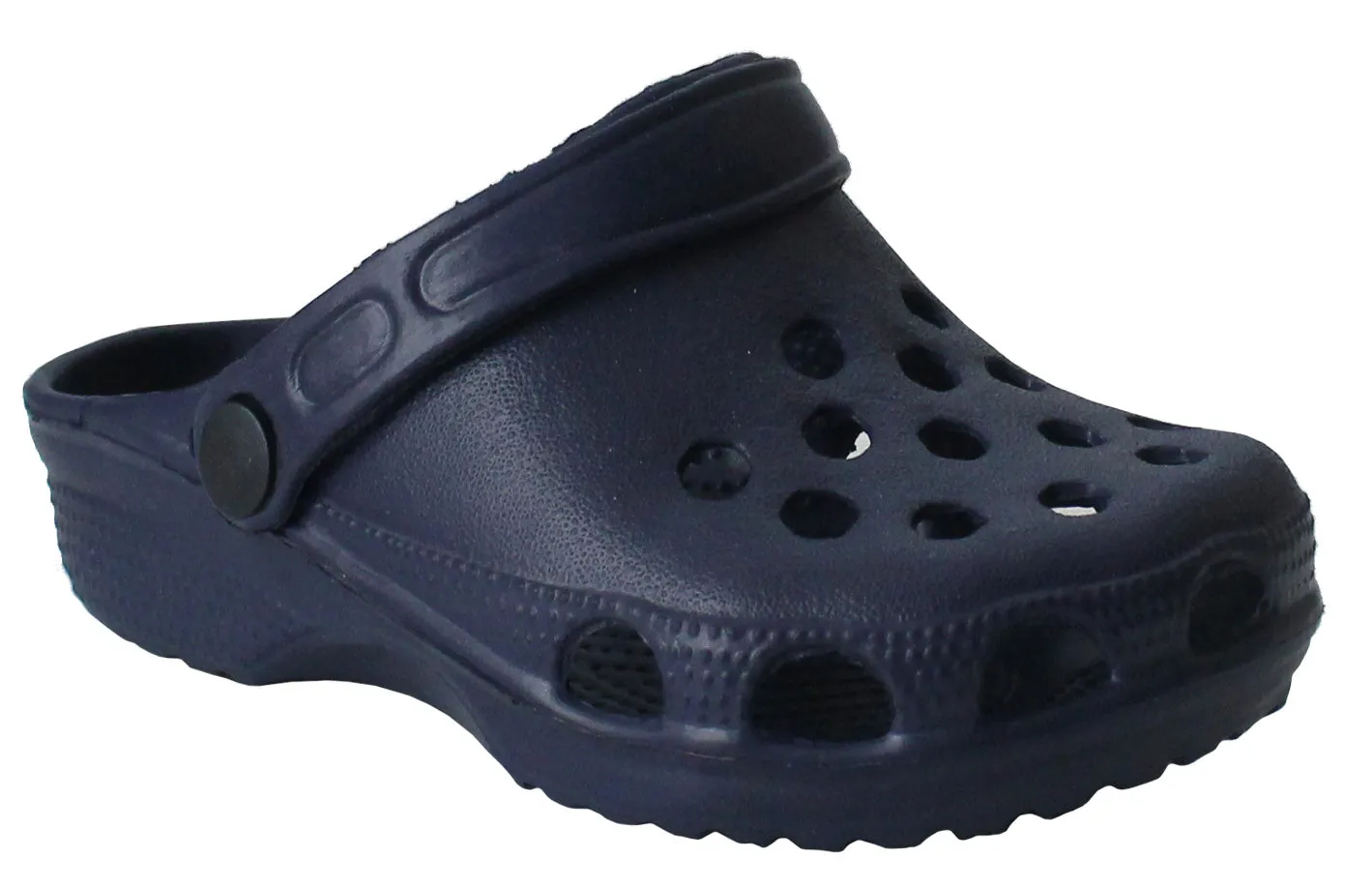 Kids Navy Clogs Lightweight EVA Breathable Boys Slip On Adjustable Garden Beach Pool Slides Sandals