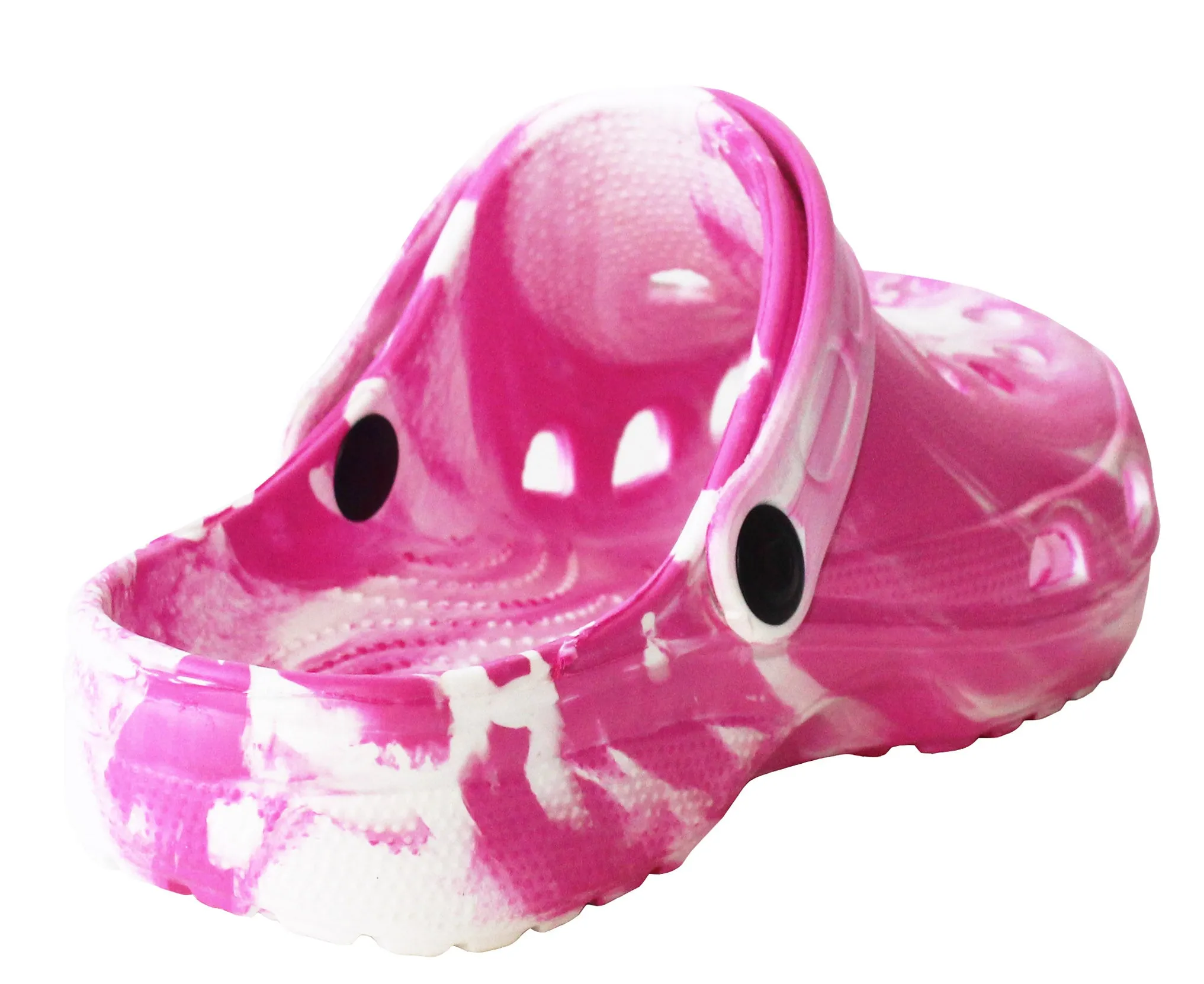 Kids Pink Clogs Lightweight EVA Breathable Girls Slip On Adjustable Garden Beach Pool Slides Sandals Pink White