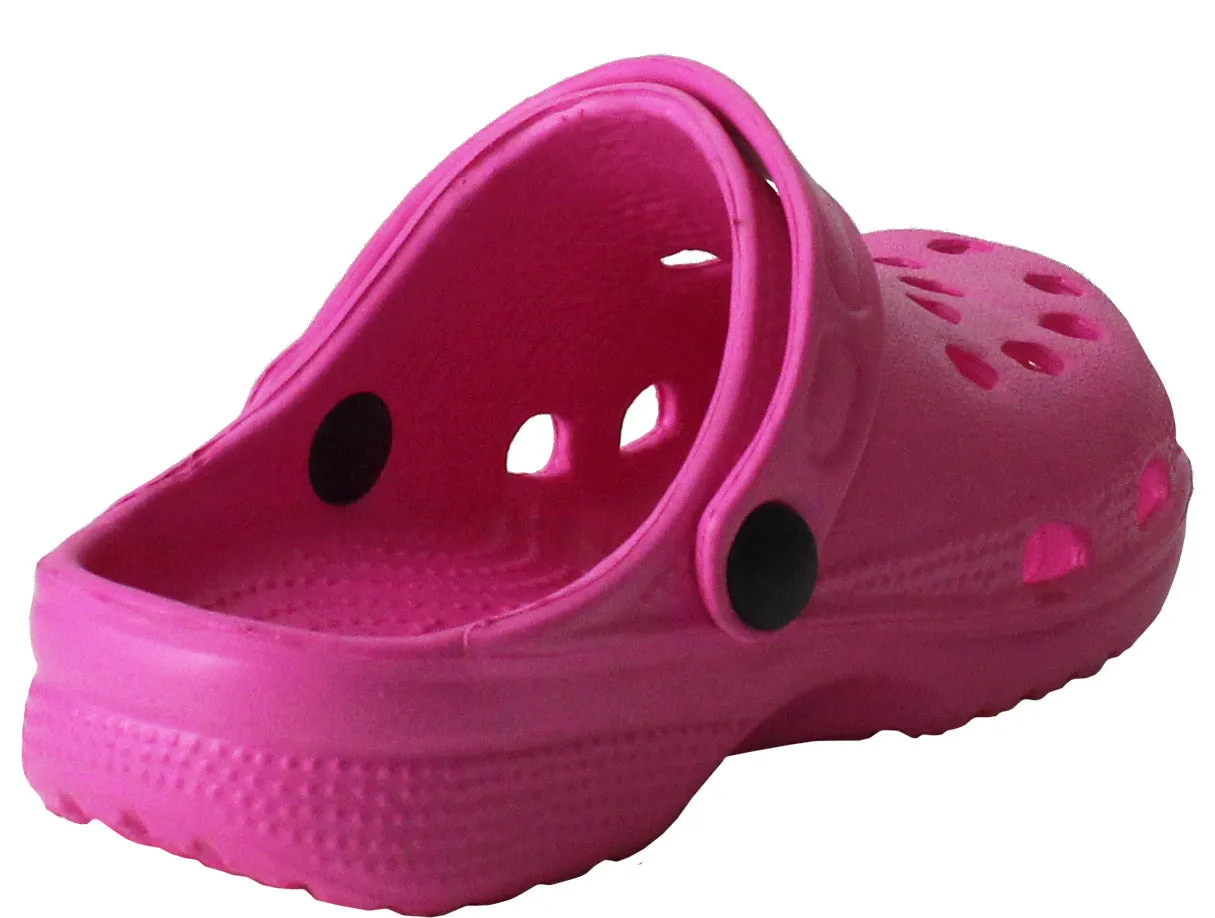 Kids Pink Clogs Lightweight EVA Breathable Girls Slip On Adjustable Garden Beach Pool Slides Sandals Pink