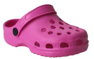 Kids Pink Clogs Lightweight EVA Breathable Girls Slip On Adjustable Garden Beach Pool Slides Sandals Pink