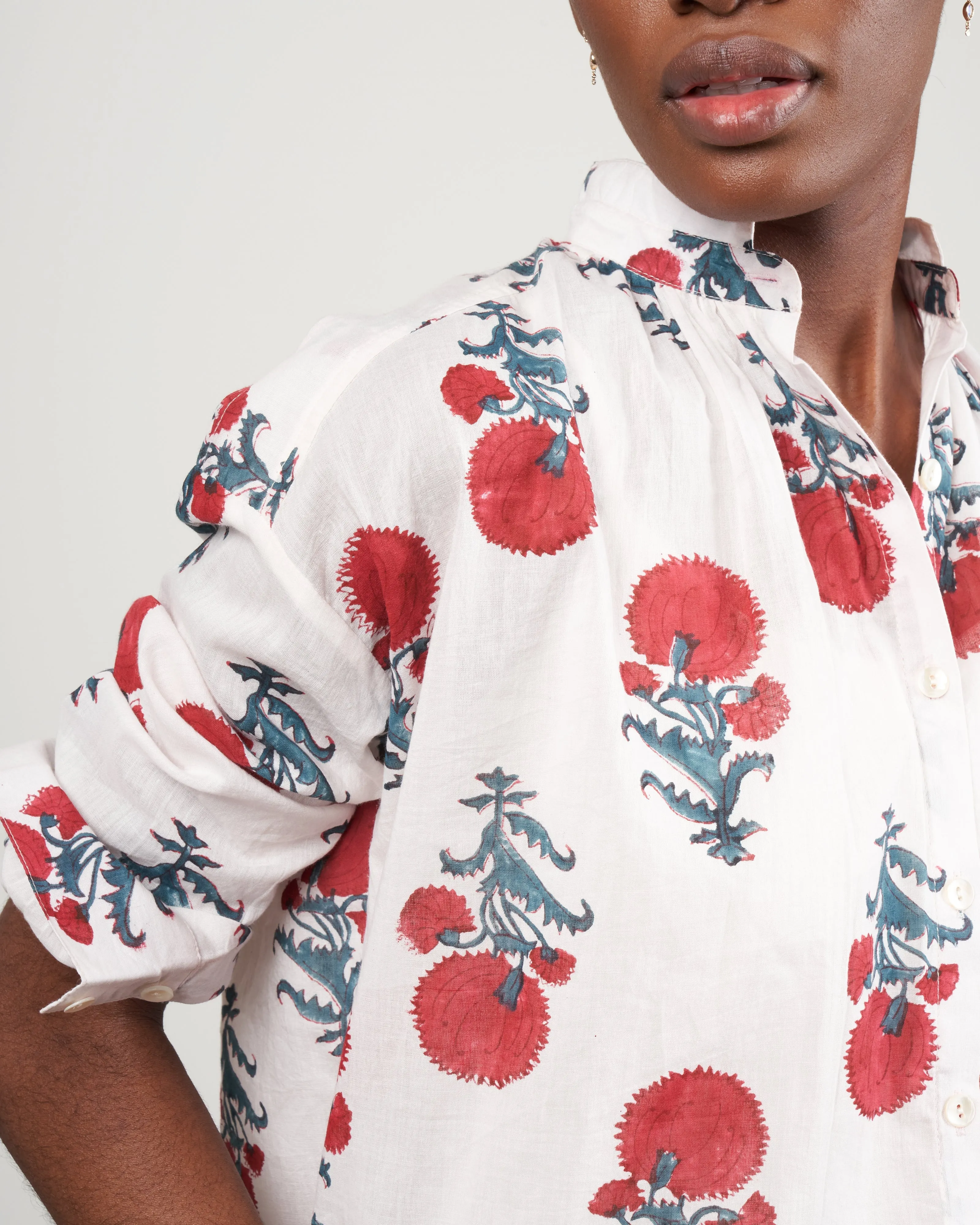 kiki red rover shirt - white/red poppy