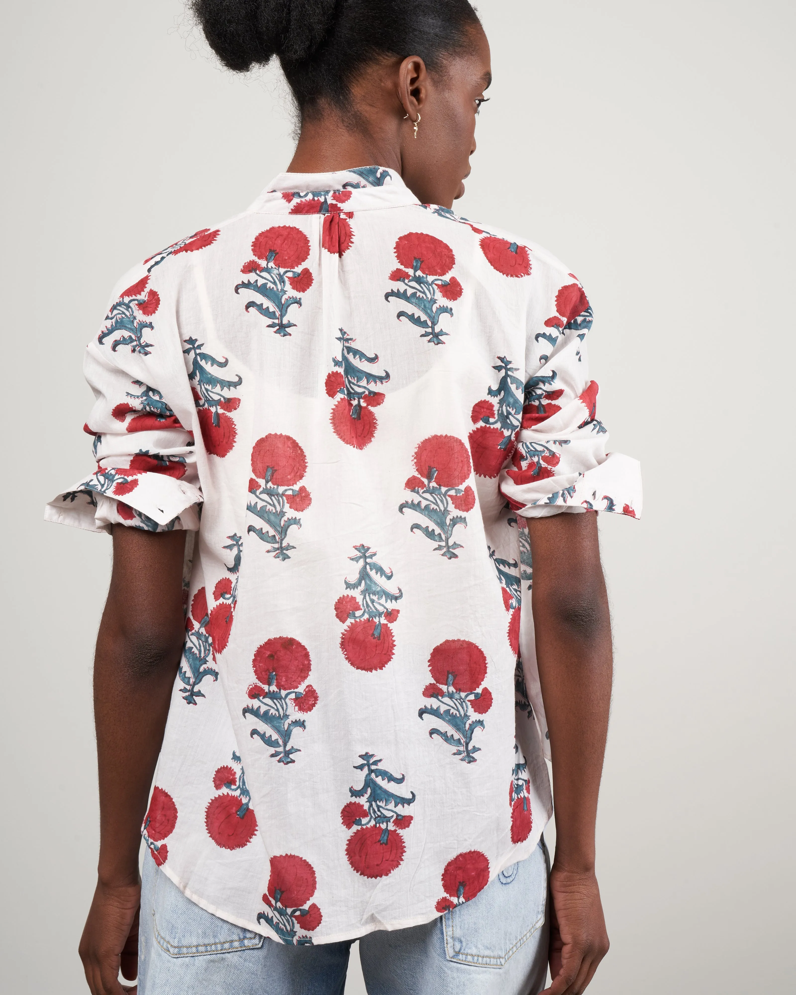 kiki red rover shirt - white/red poppy