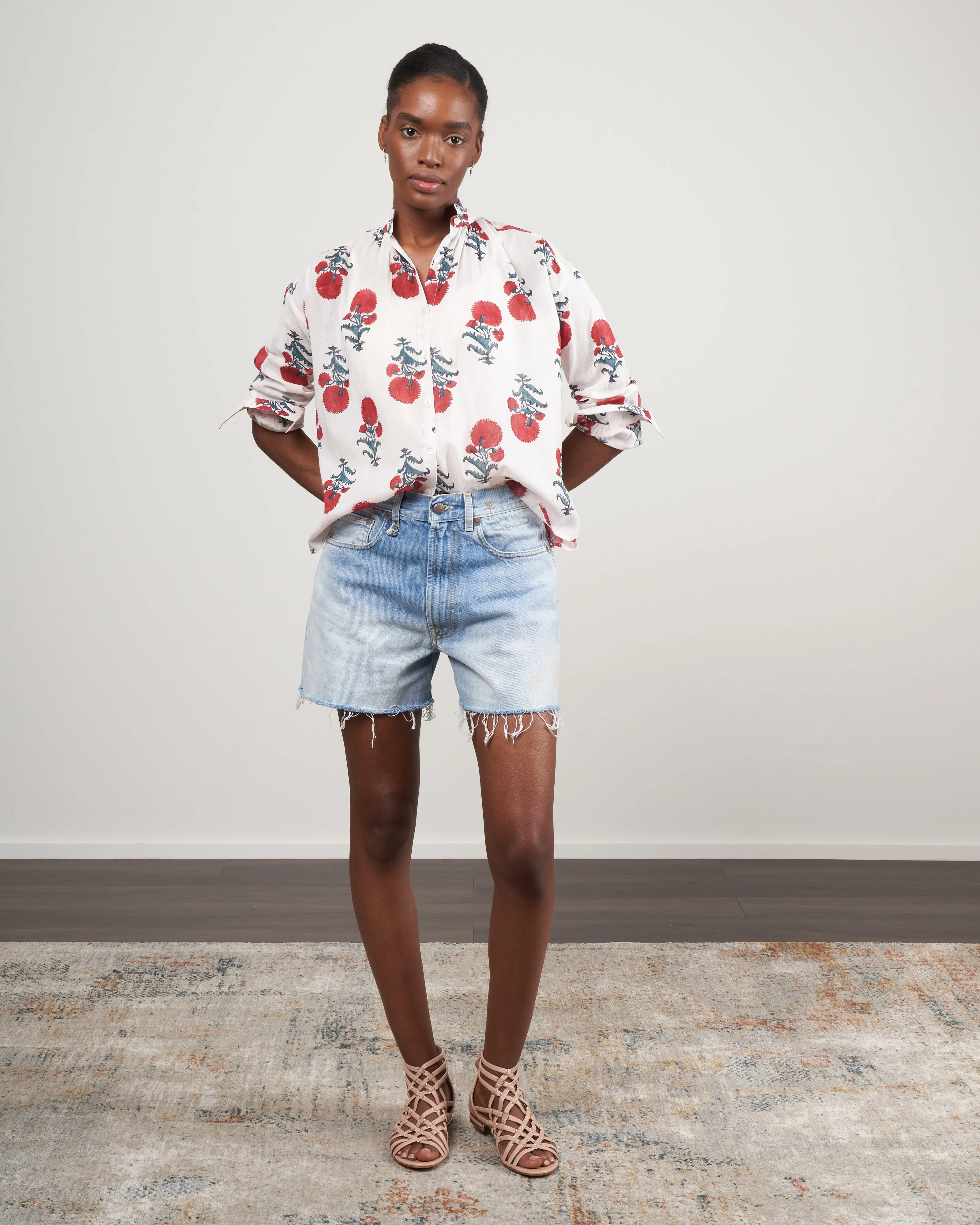 kiki red rover shirt - white/red poppy