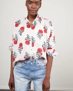 kiki red rover shirt - white/red poppy