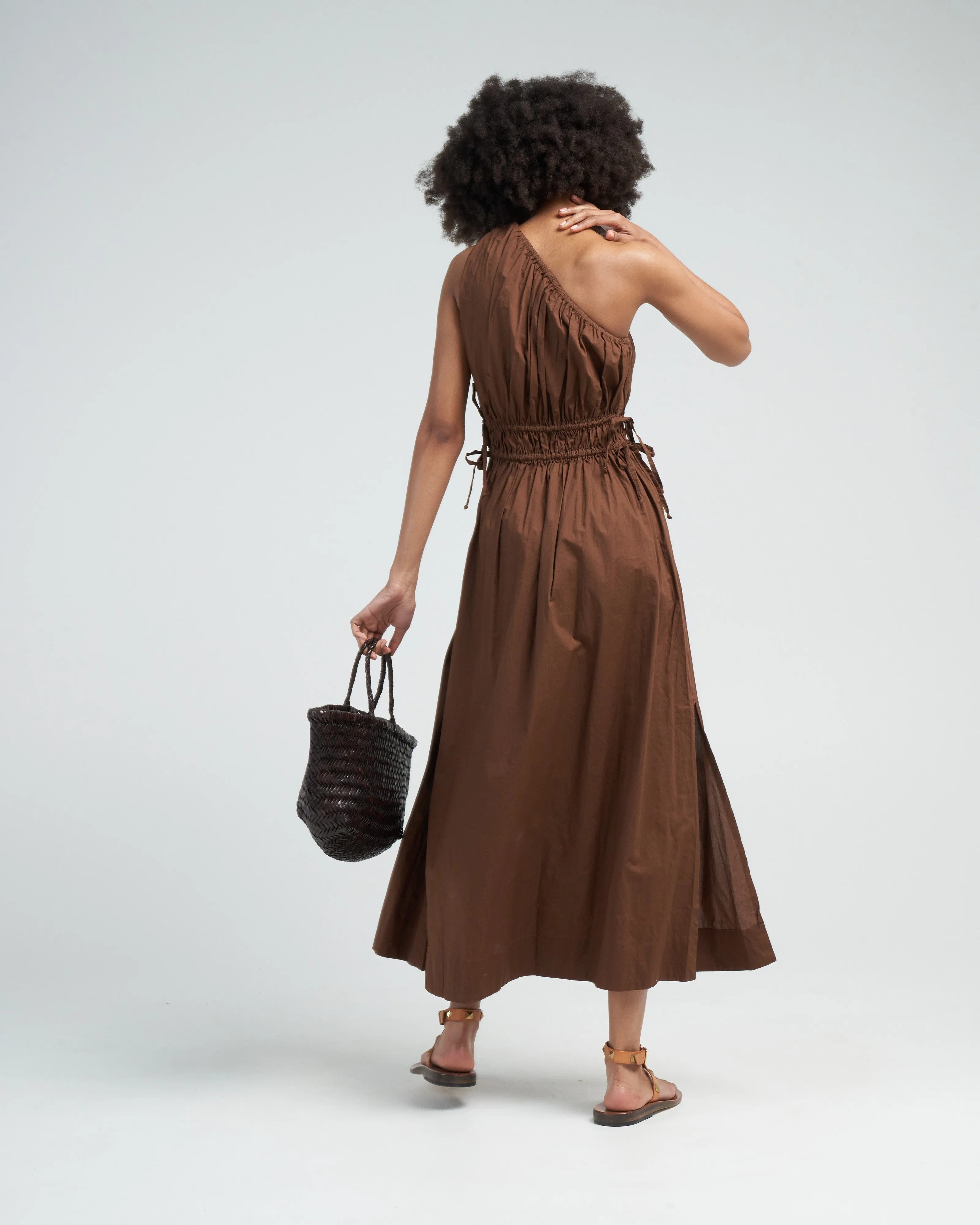 la ora midi dress - chocolate