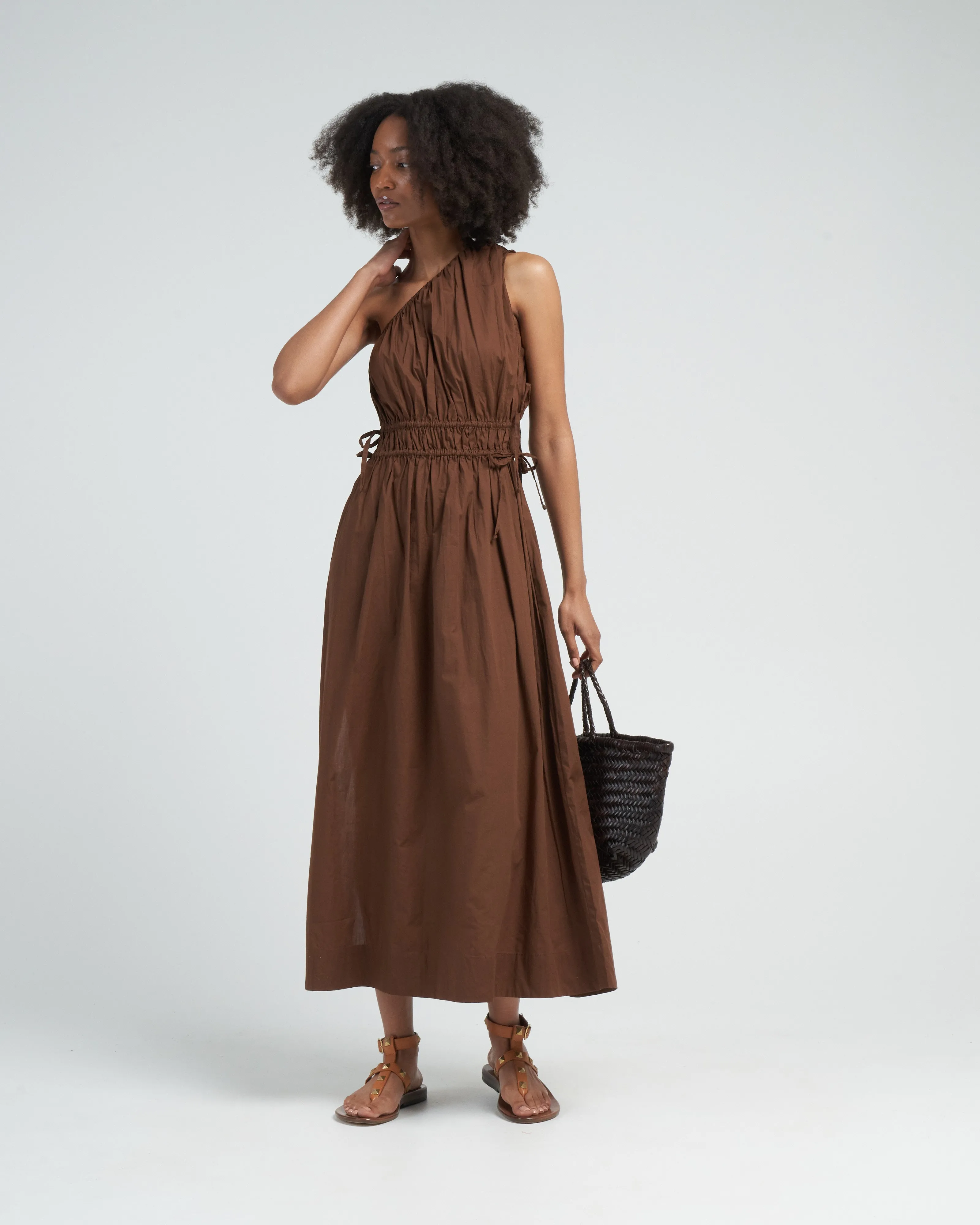 la ora midi dress - chocolate