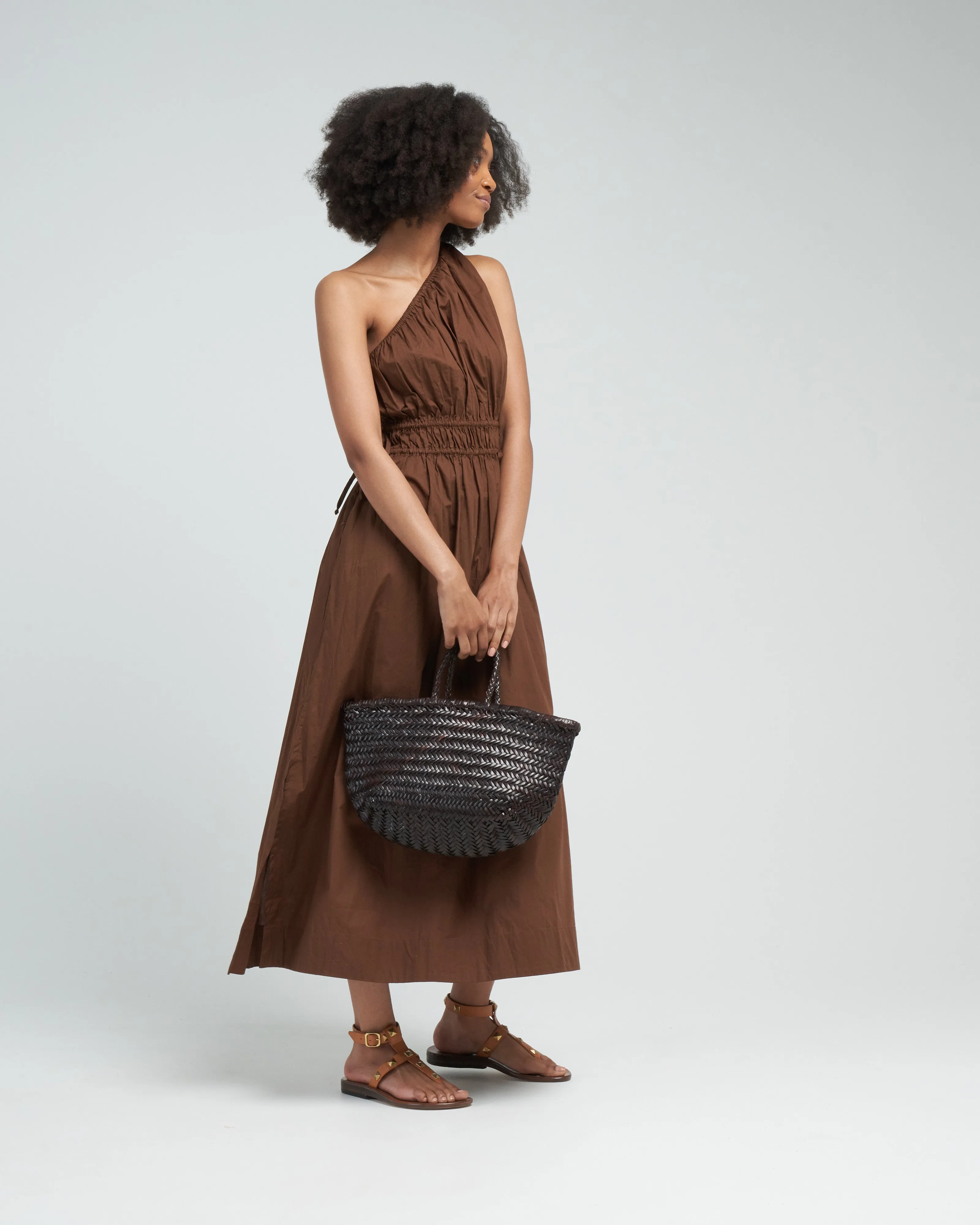 la ora midi dress - chocolate