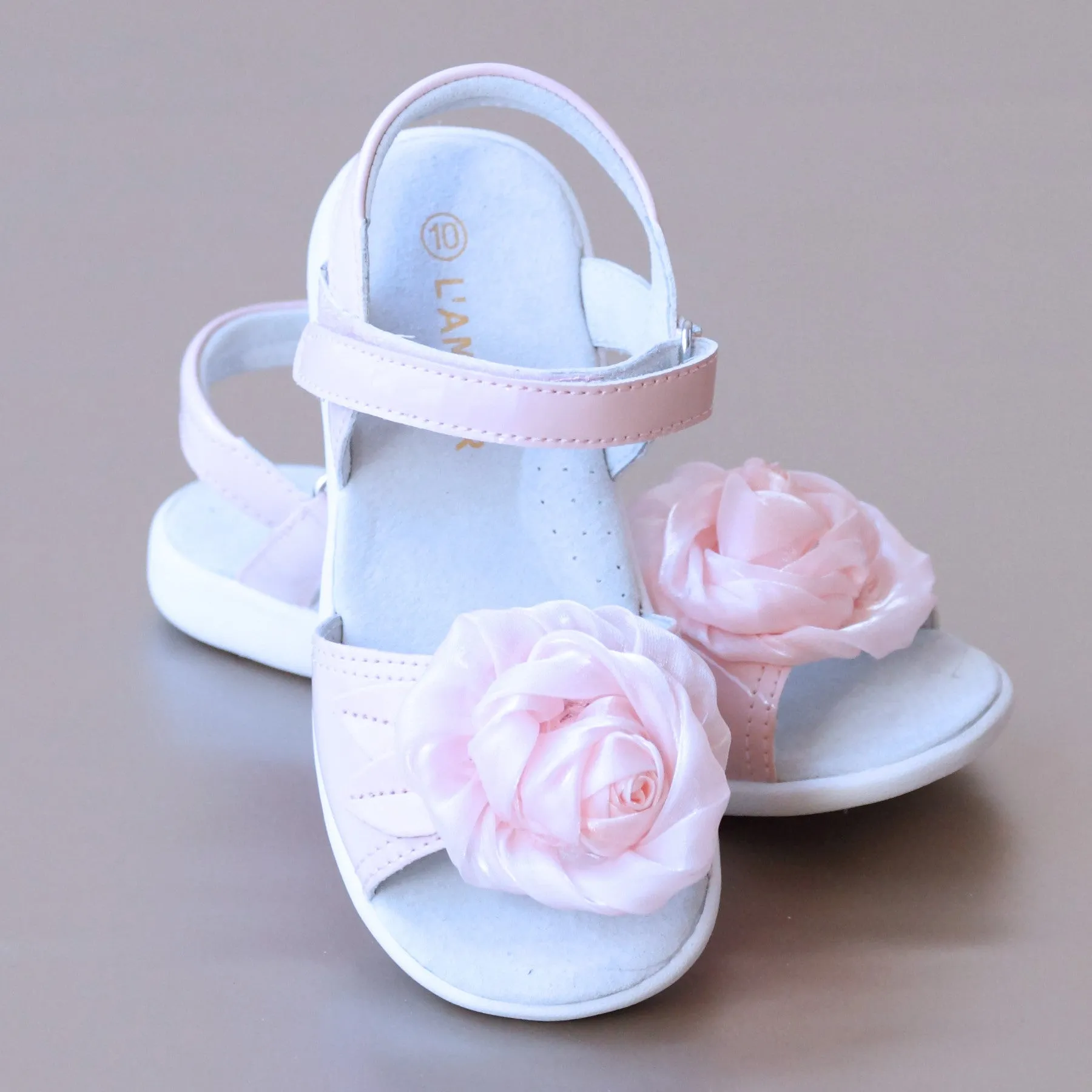 L'Amour Girls Satin Rose Sandal