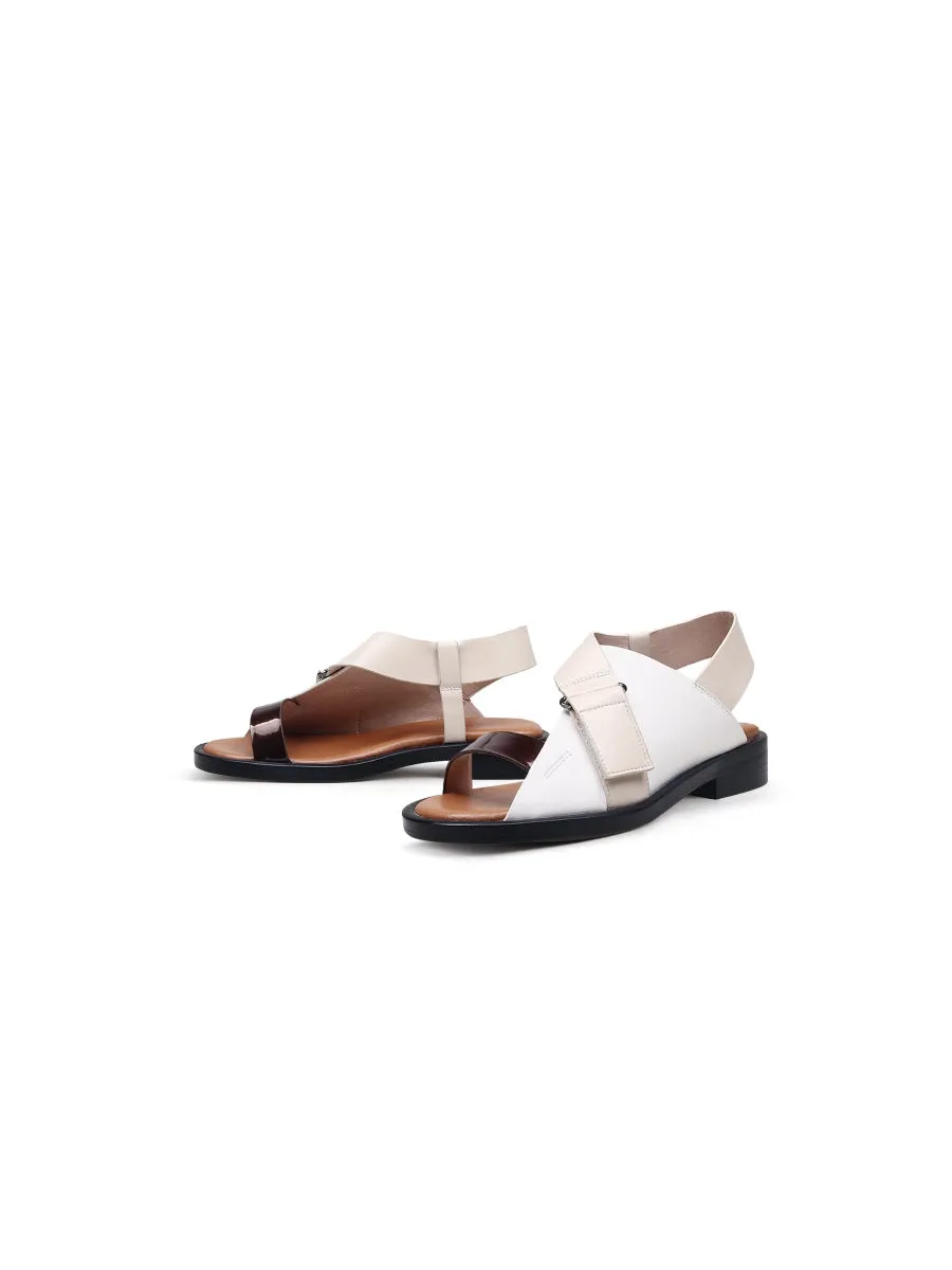 Leanora Beige Contrast Sandal