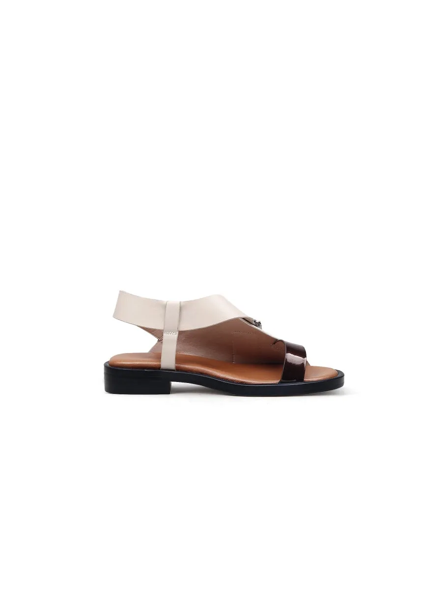 Leanora Beige Contrast Sandal