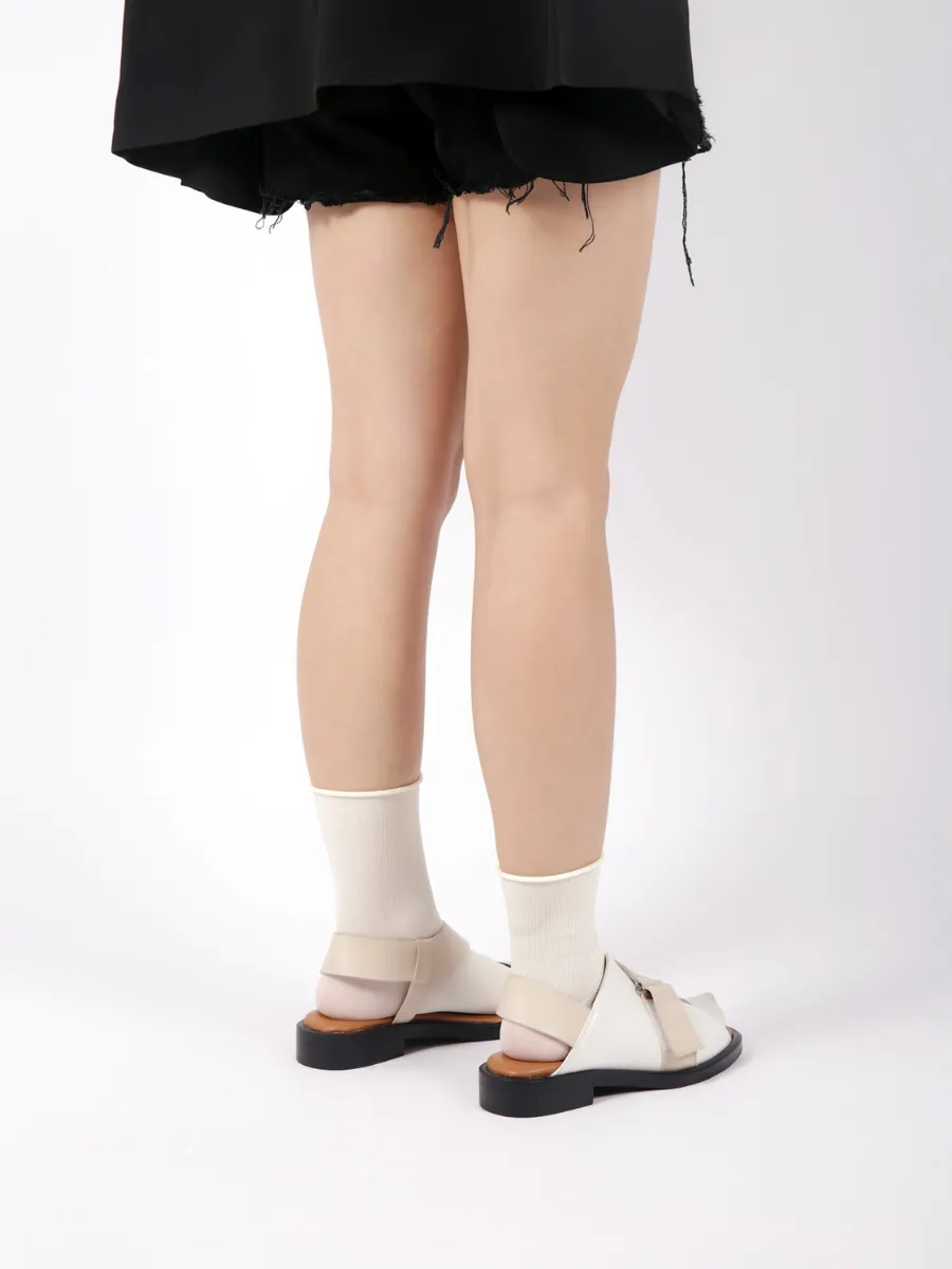 Leanora Beige Contrast Sandal