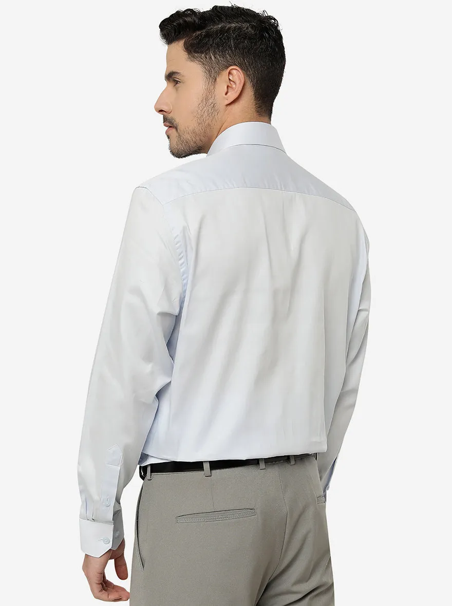 Light Blue Solid Regular Fit Formal Shirt | JadeBlue