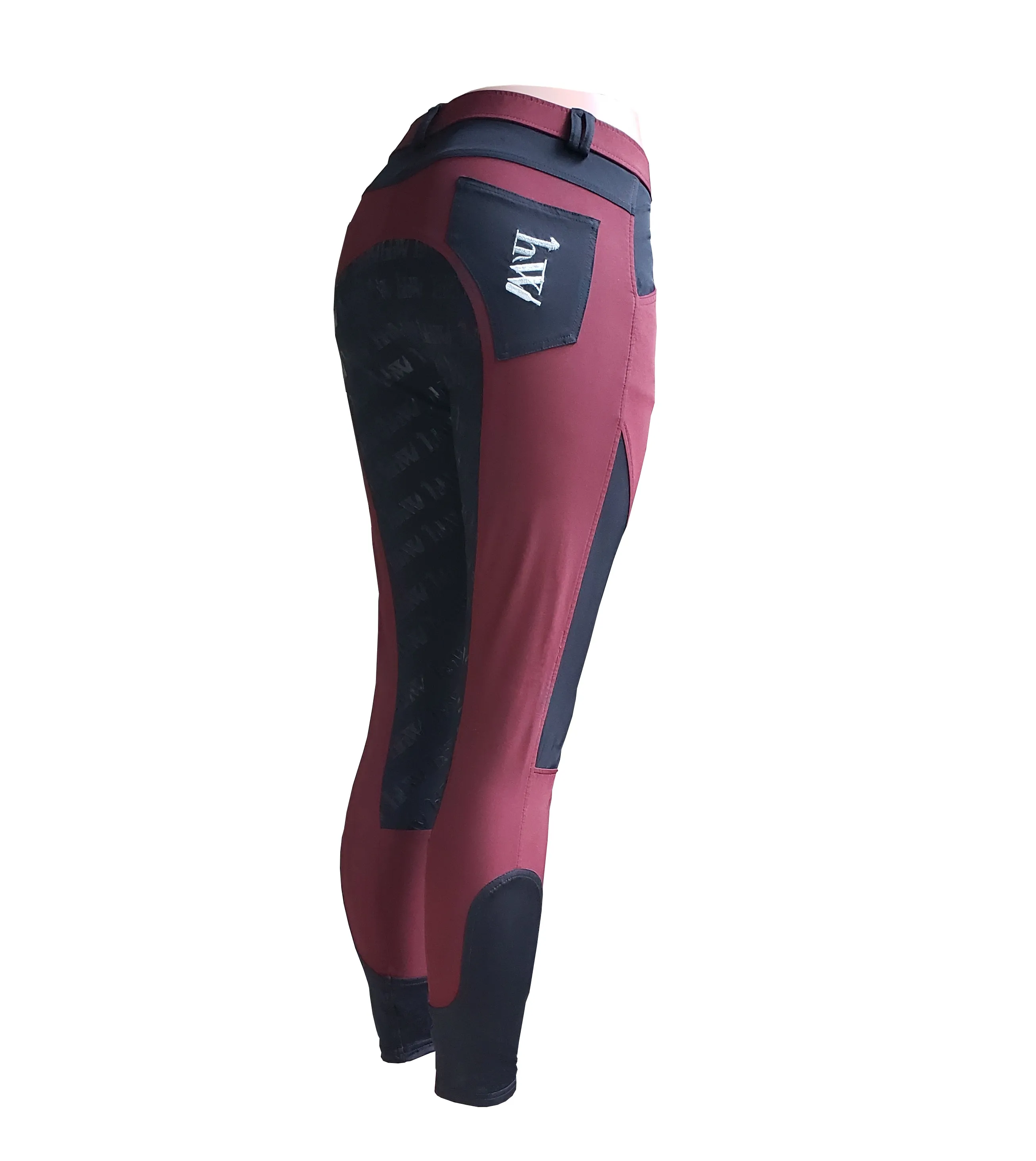 Lightweight Full Seat "Magic Breeches"- Burgundy with Black