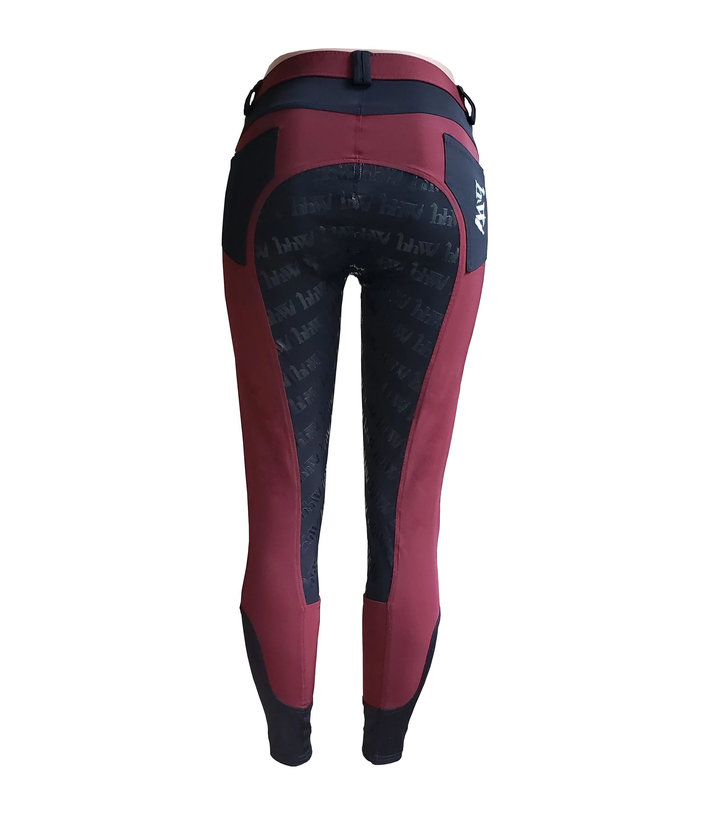Lightweight Full Seat "Magic Breeches"- Burgundy with Black