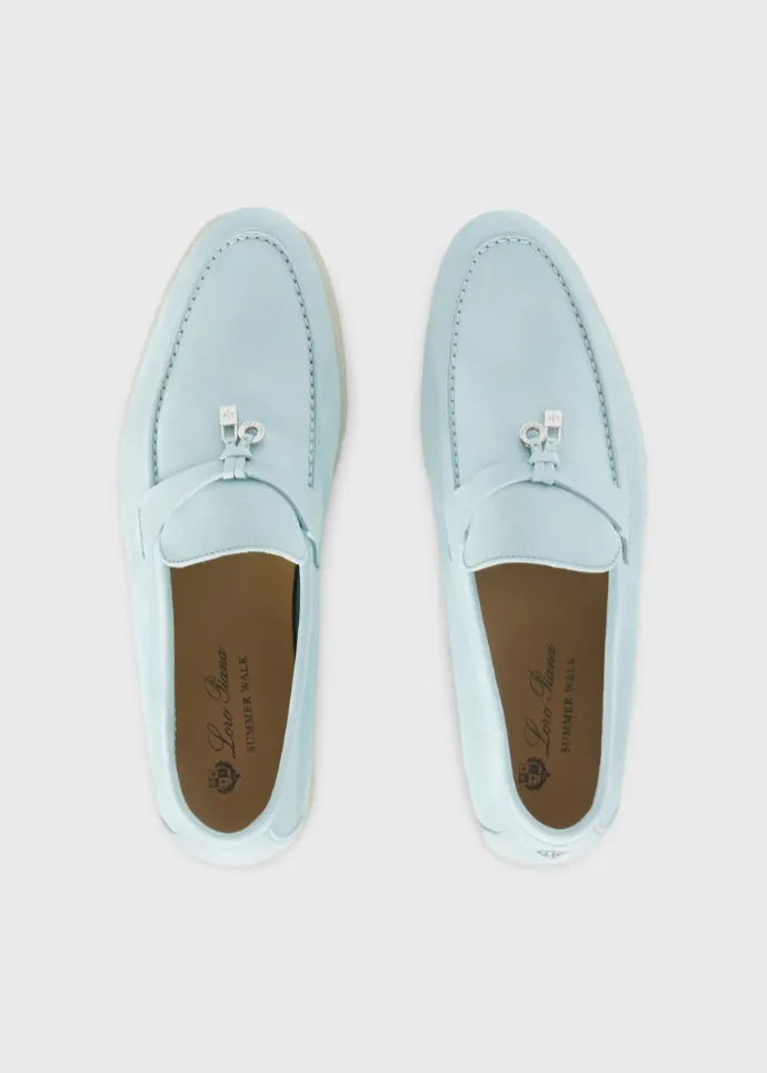 Loro Piana Summer Charms Walk Loafers Azure Sapphire