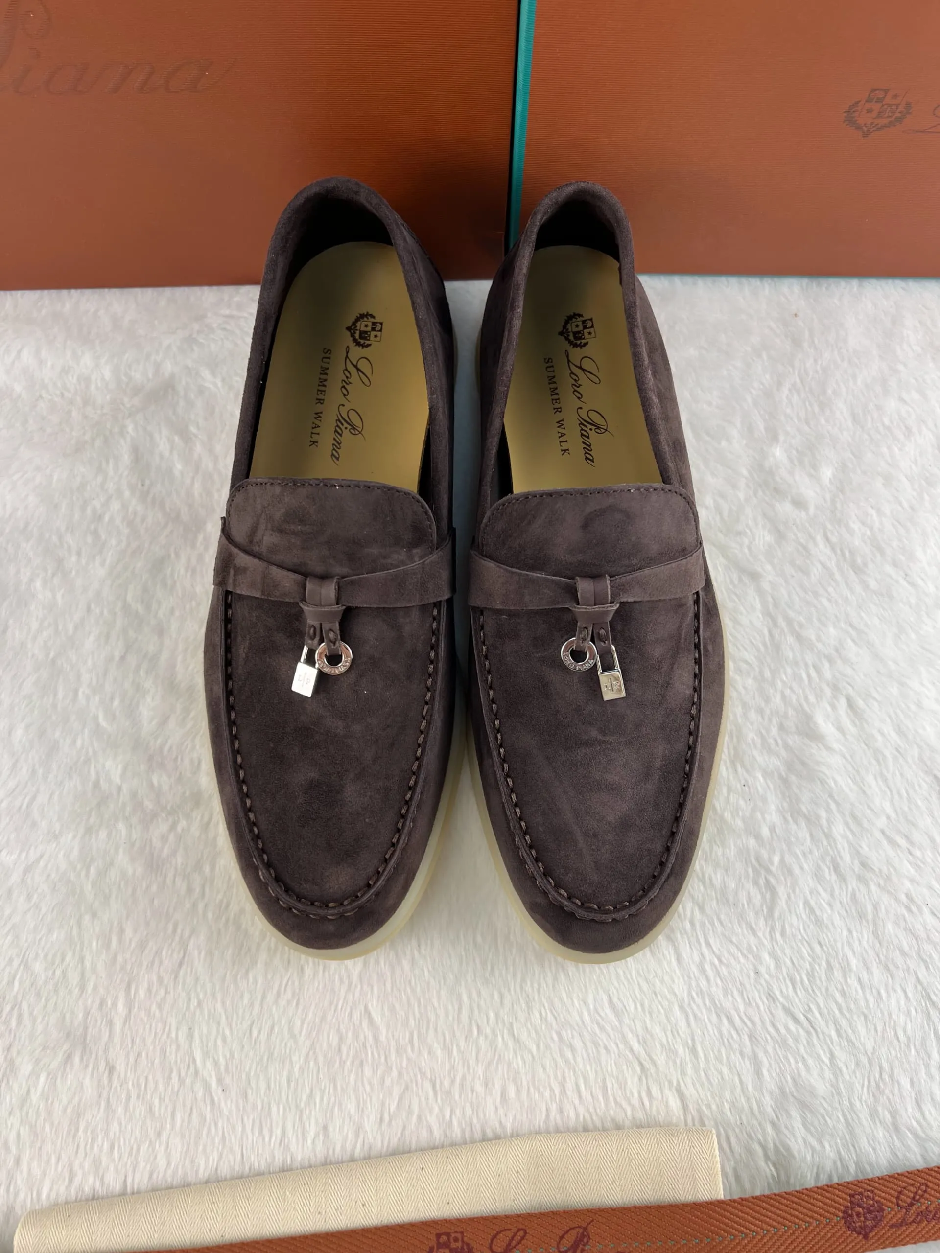 Loro Piana Summer Magic Walking Shoes - Chocolate