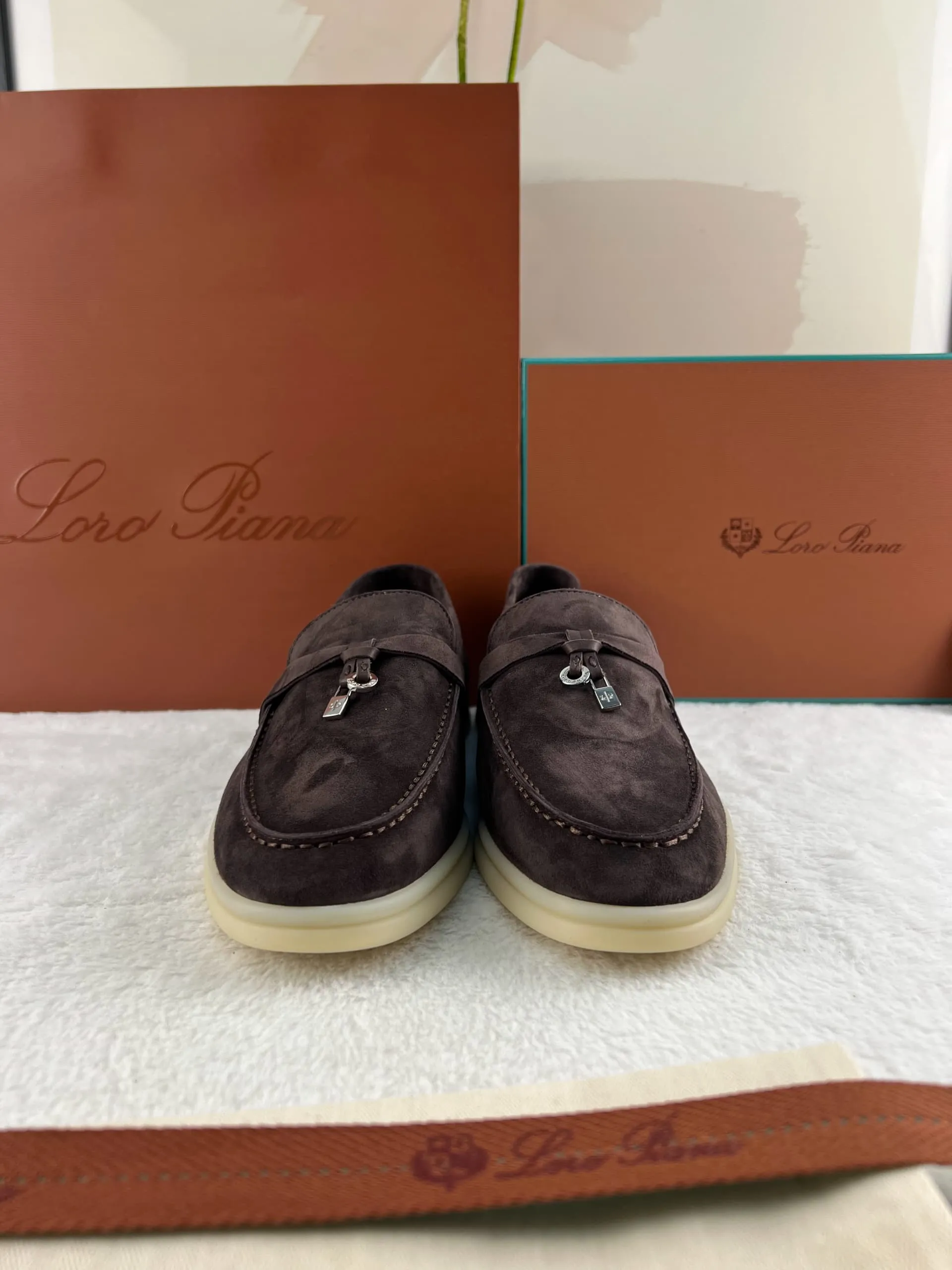 Loro Piana Summer Magic Walking Shoes - Chocolate