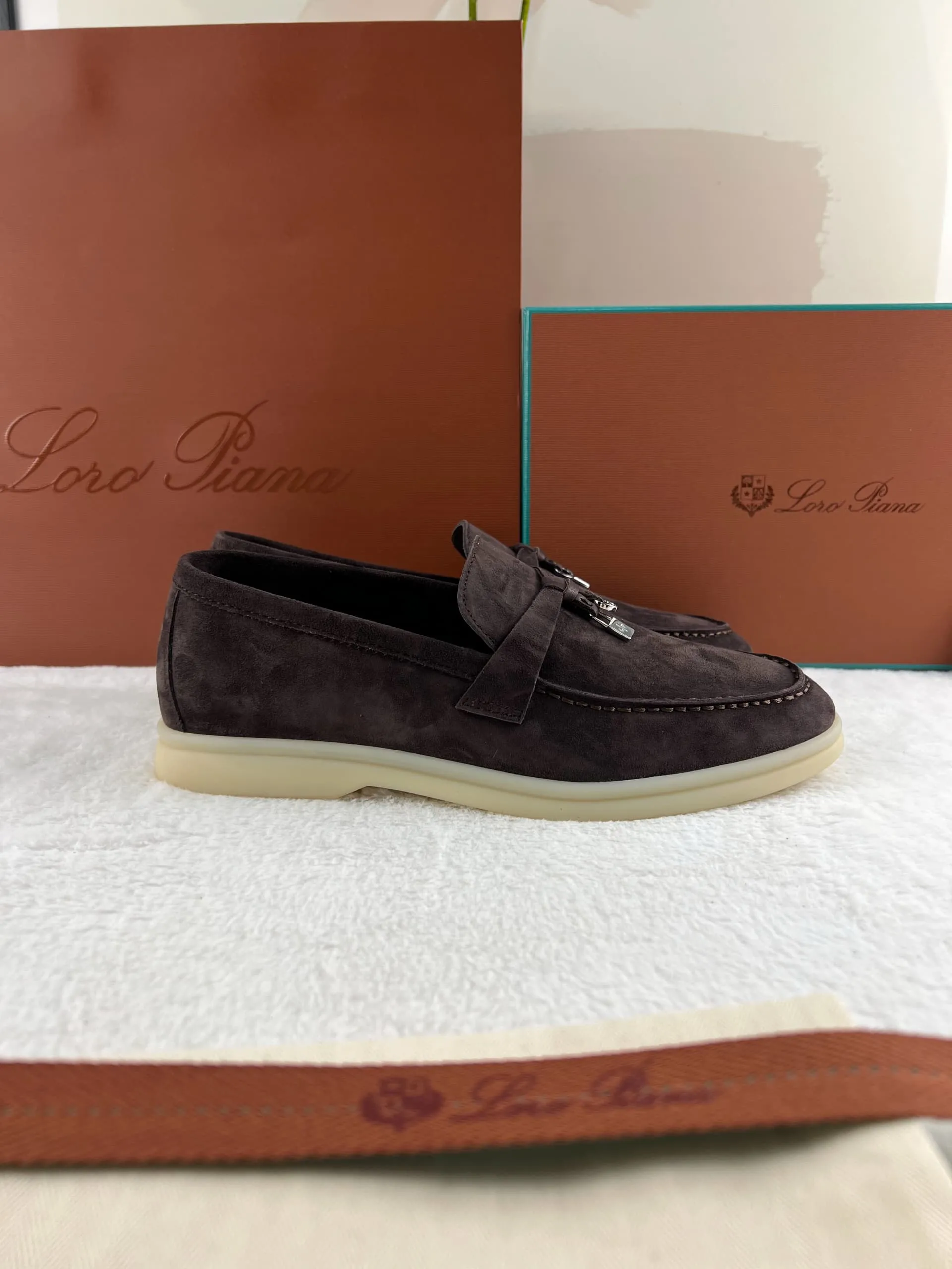 Loro Piana Summer Magic Walking Shoes - Chocolate
