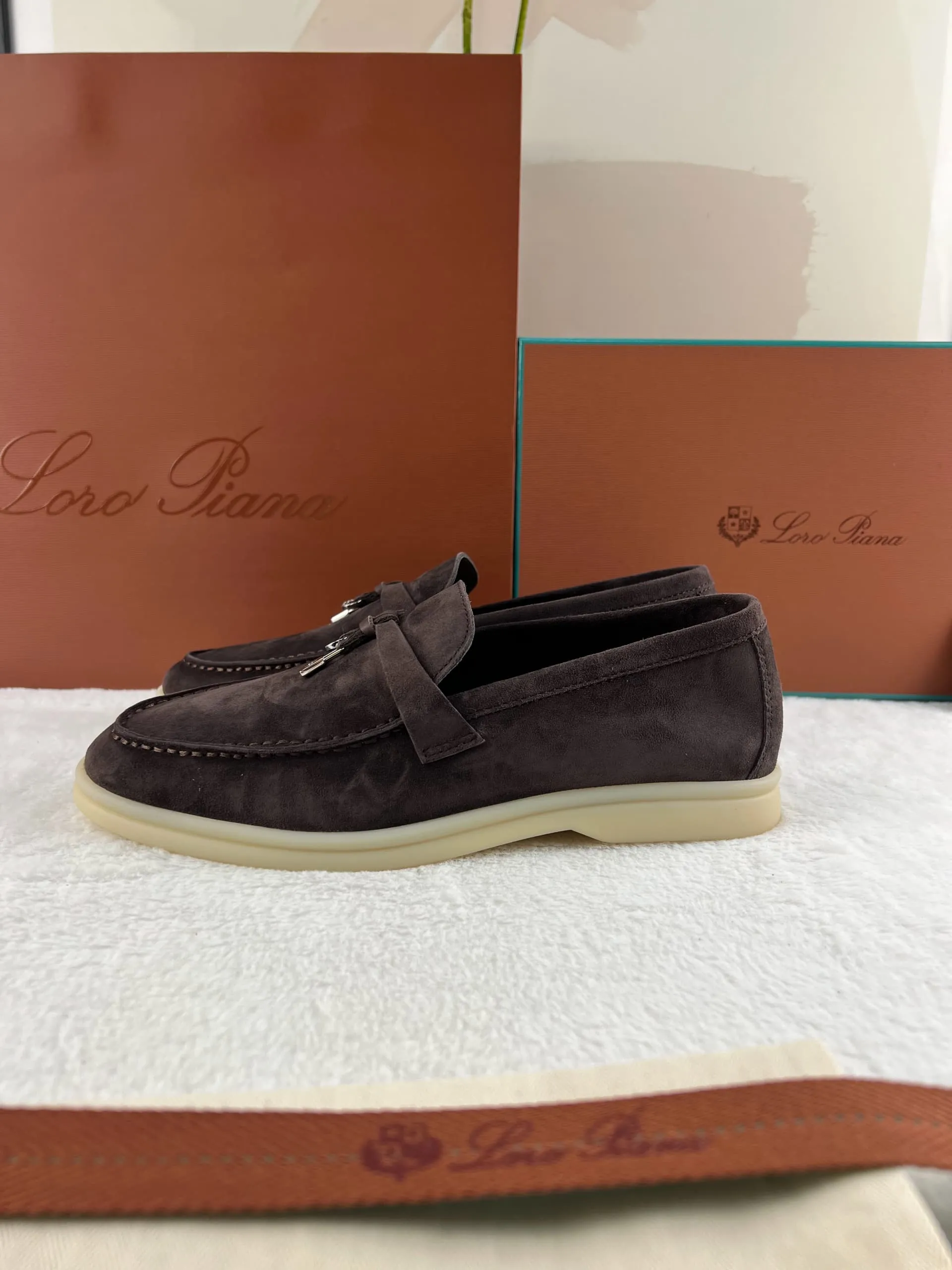 Loro Piana Summer Magic Walking Shoes - Chocolate