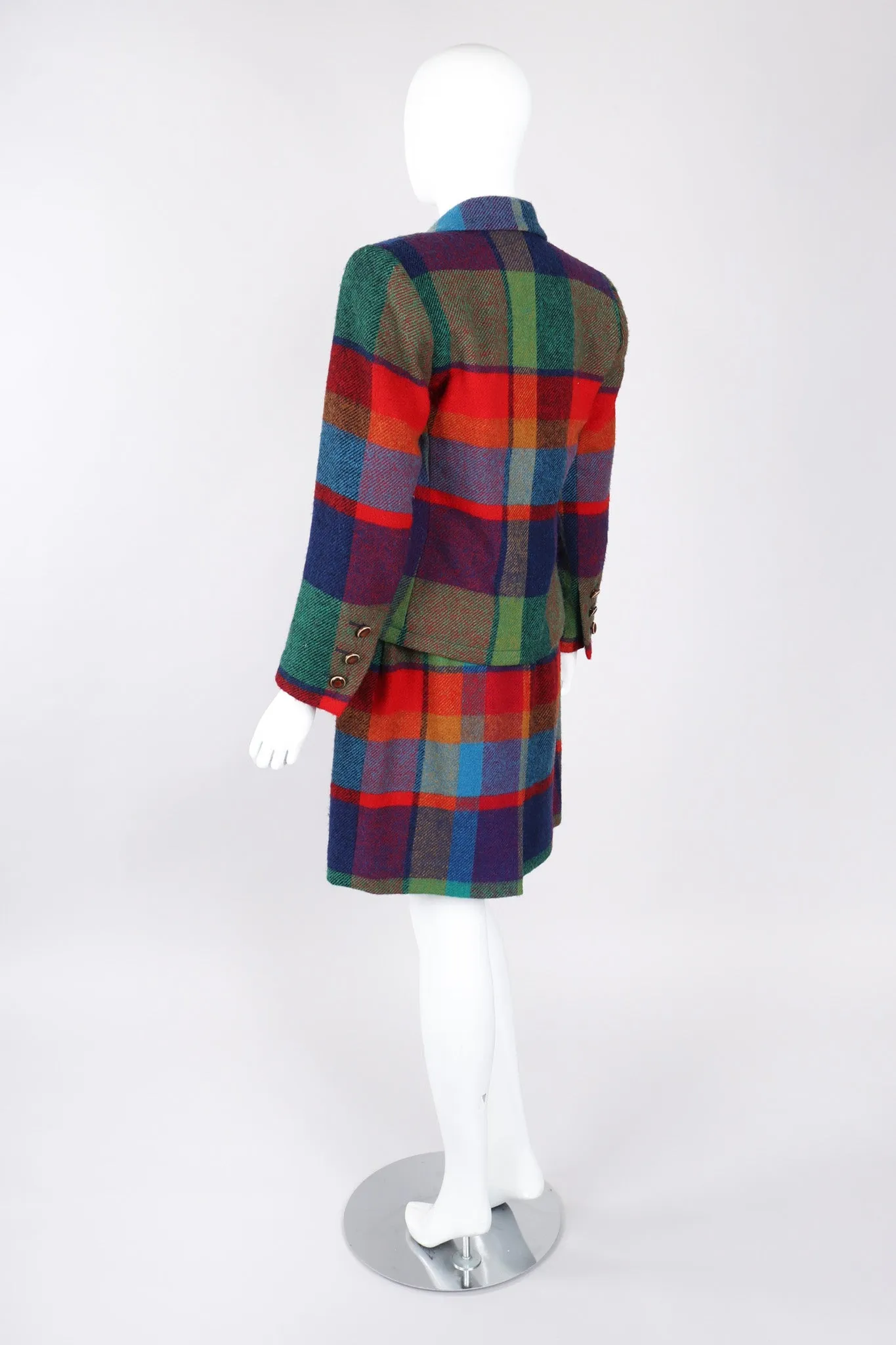 Madras Plaid Jacket & Skirt Set
