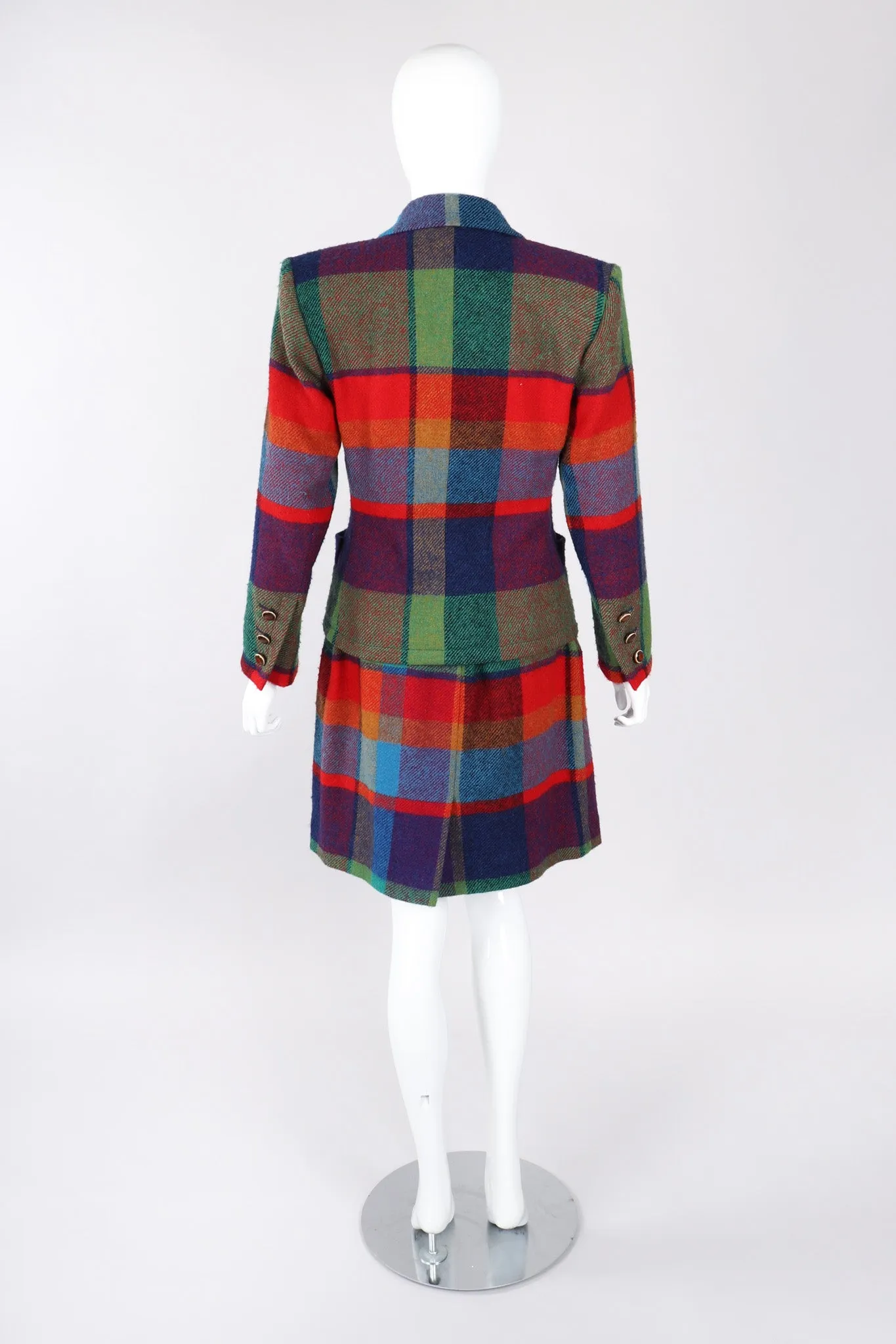 Madras Plaid Jacket & Skirt Set