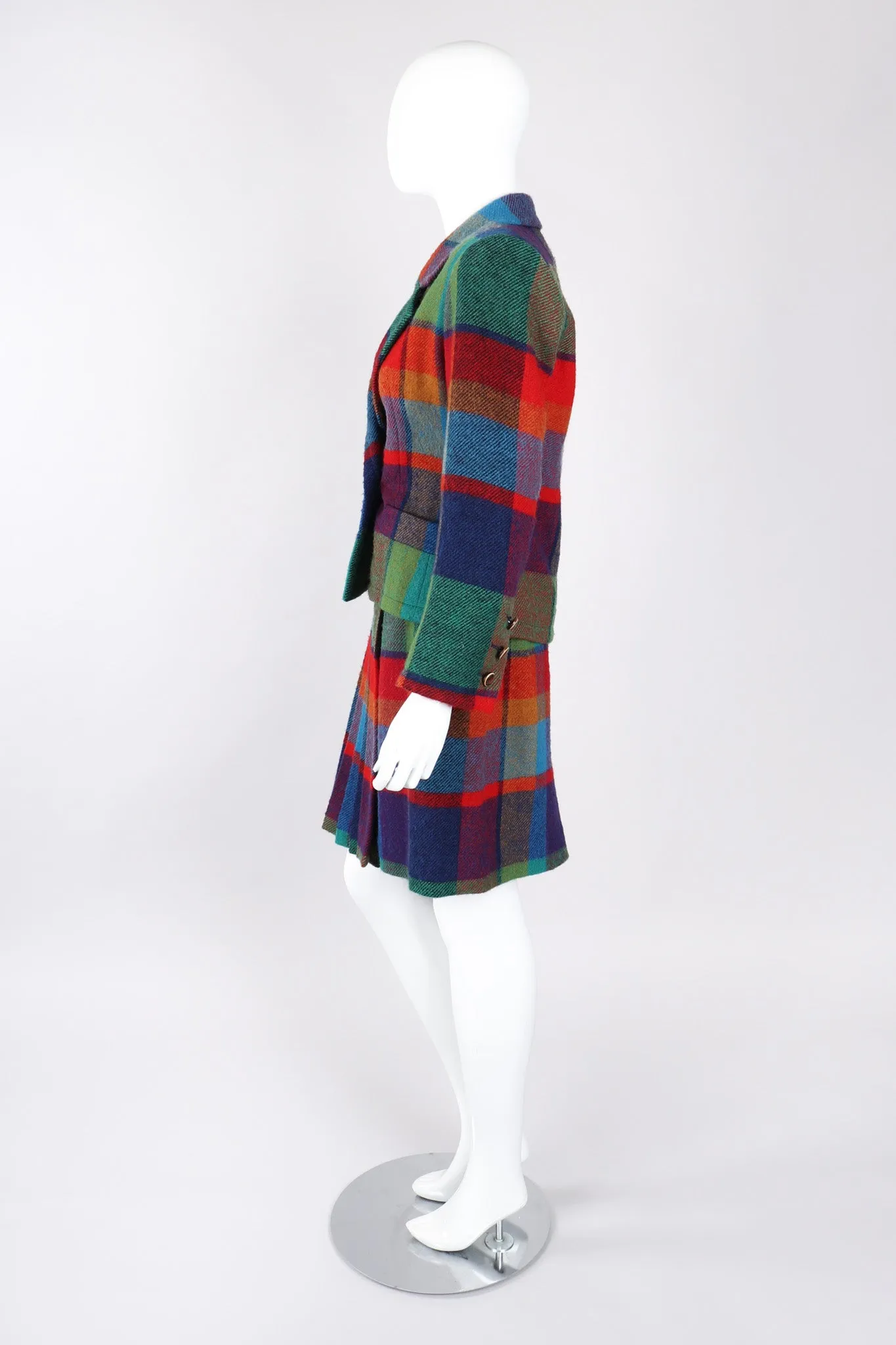 Madras Plaid Jacket & Skirt Set