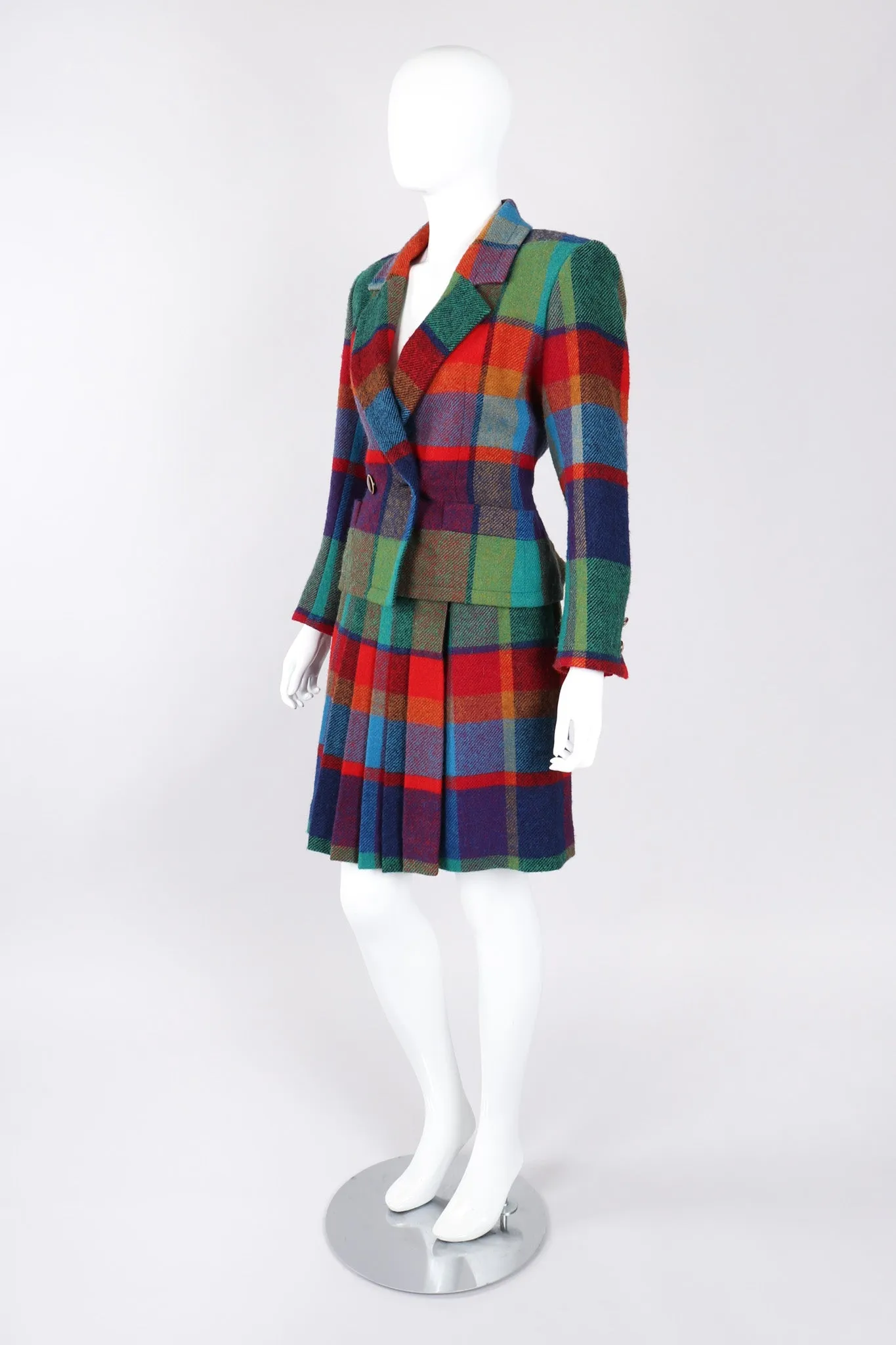 Madras Plaid Jacket & Skirt Set