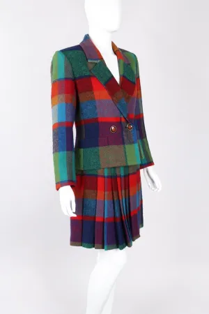 Madras Plaid Jacket & Skirt Set