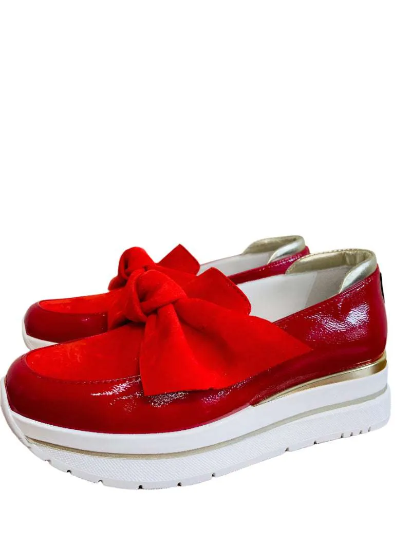 Marco Moreo Red Platform Loafer|M656JNRO