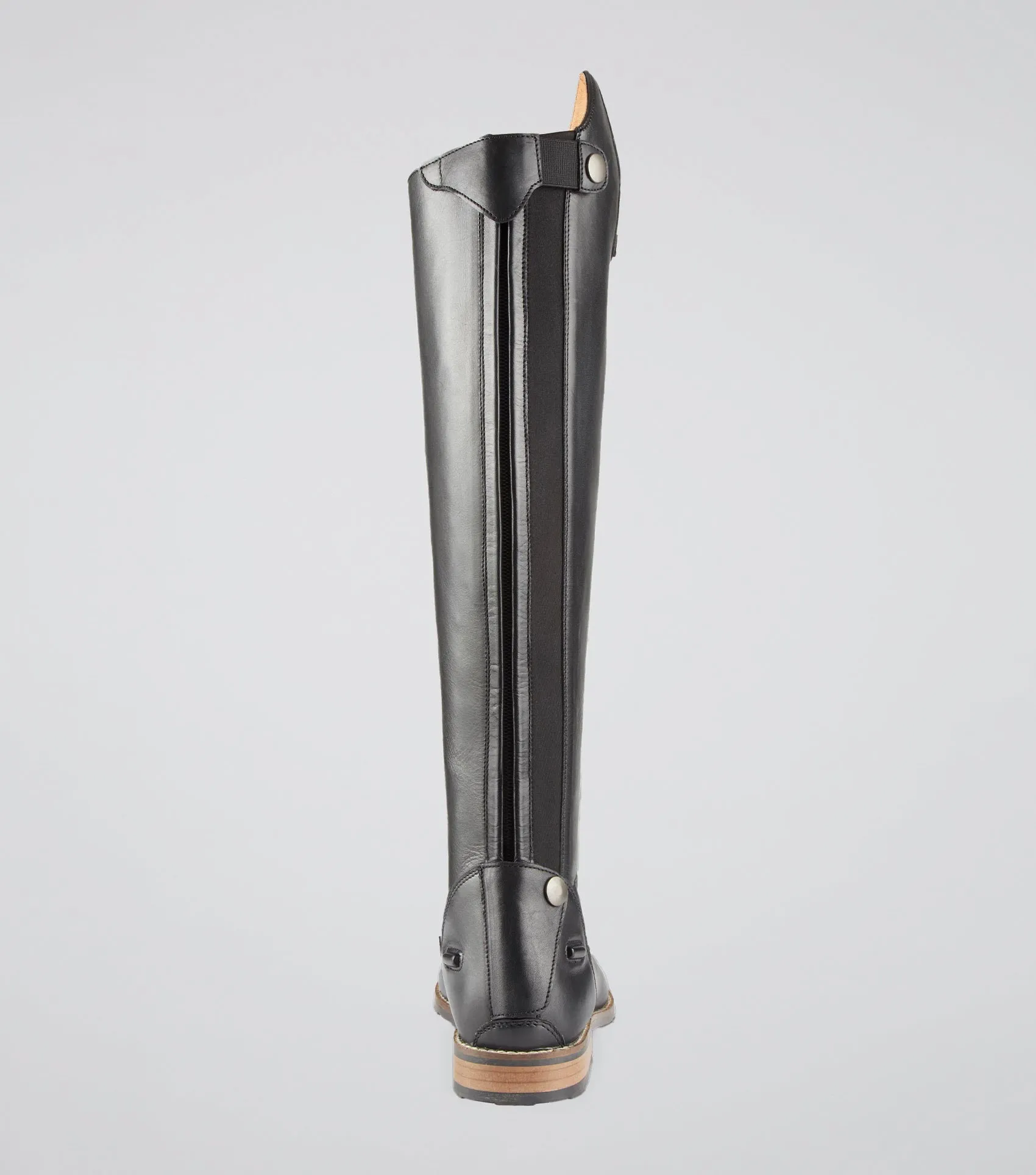 Maurizia Ladies Lace Front Tall Leather Riding Boots Black (Wide Calf)