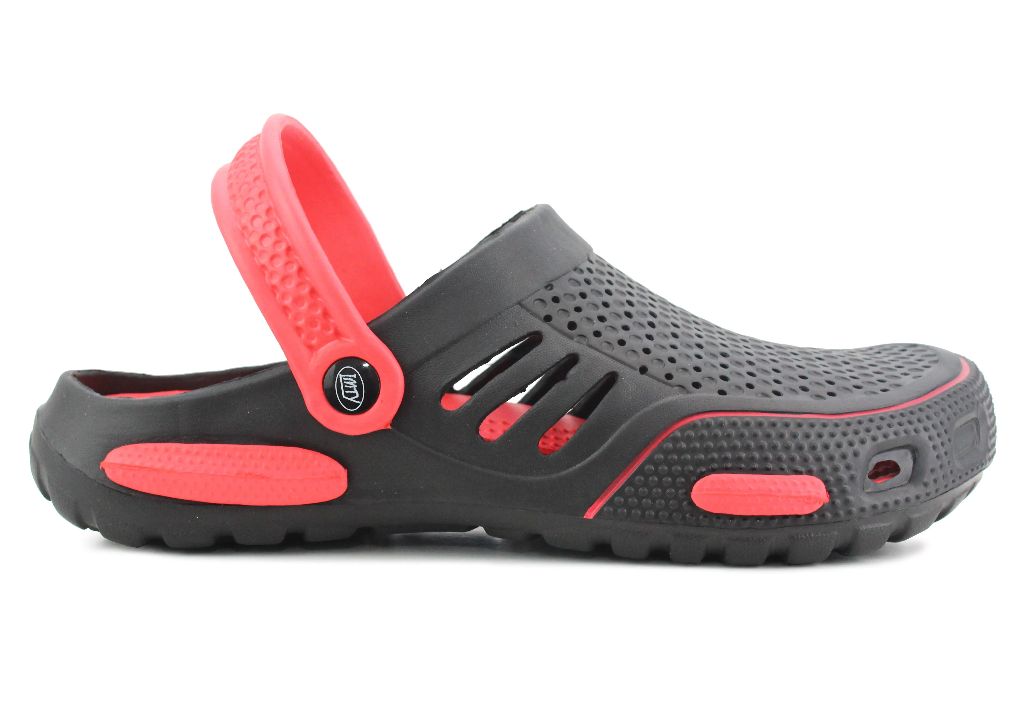 Mens Lightweight EVA Beach Clogs Summer Breathable Kitchen Garden Hospital Nurse Pool Water Shoe Mules Sandals  Black Red